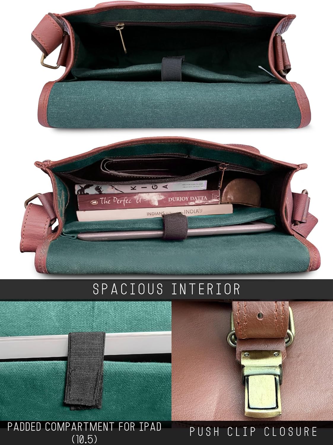 RUSTIC TOWN Leather Crossbody Satchel Bag Vintage Purses Handbags for Women - Image 5