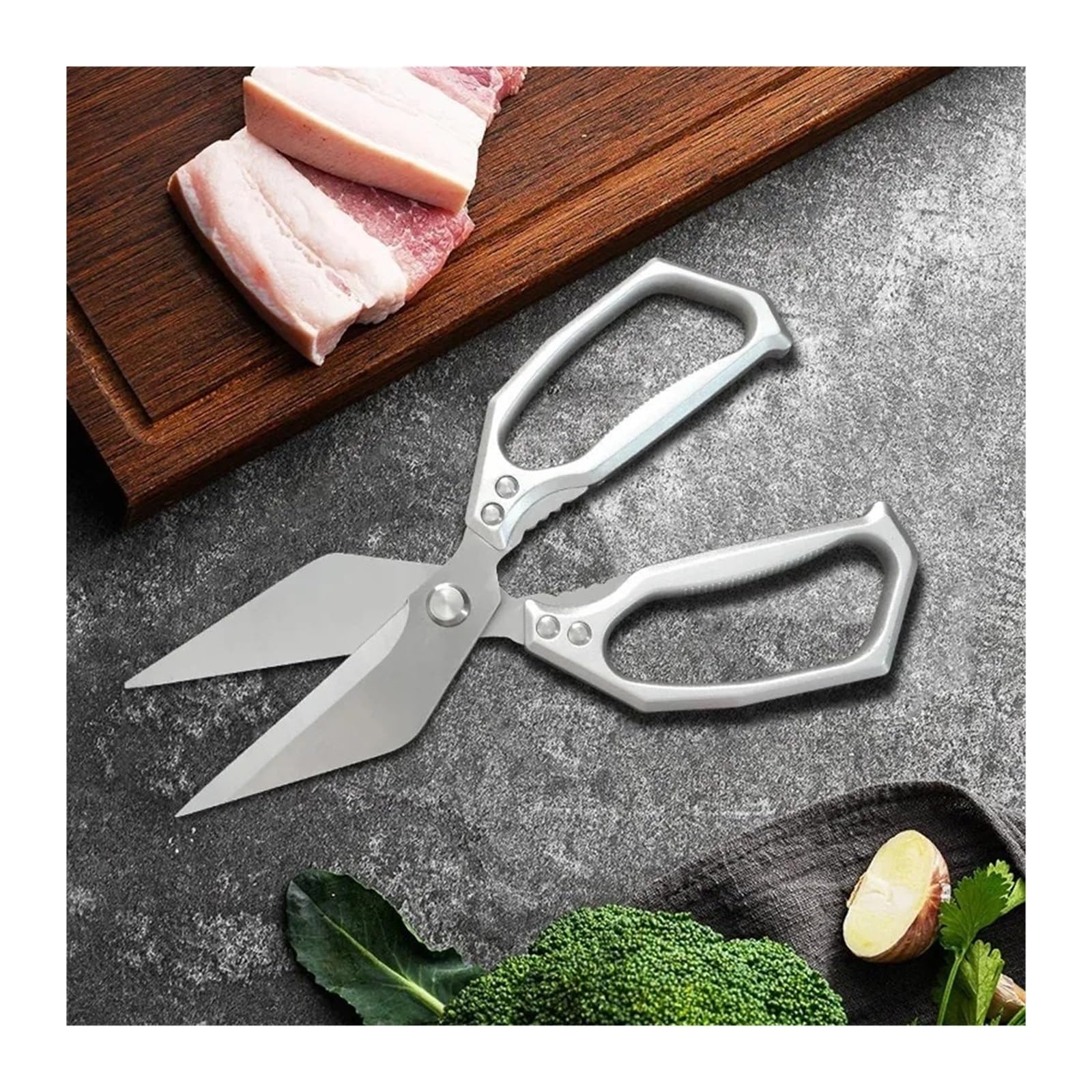 Edelstahl-Küchenzubehör-Schere, Multifunktions-Lebensmittelschere, kompatibel for Huhn, Gemüse, Grillfleisch, Fisch, Kochwerkzeug