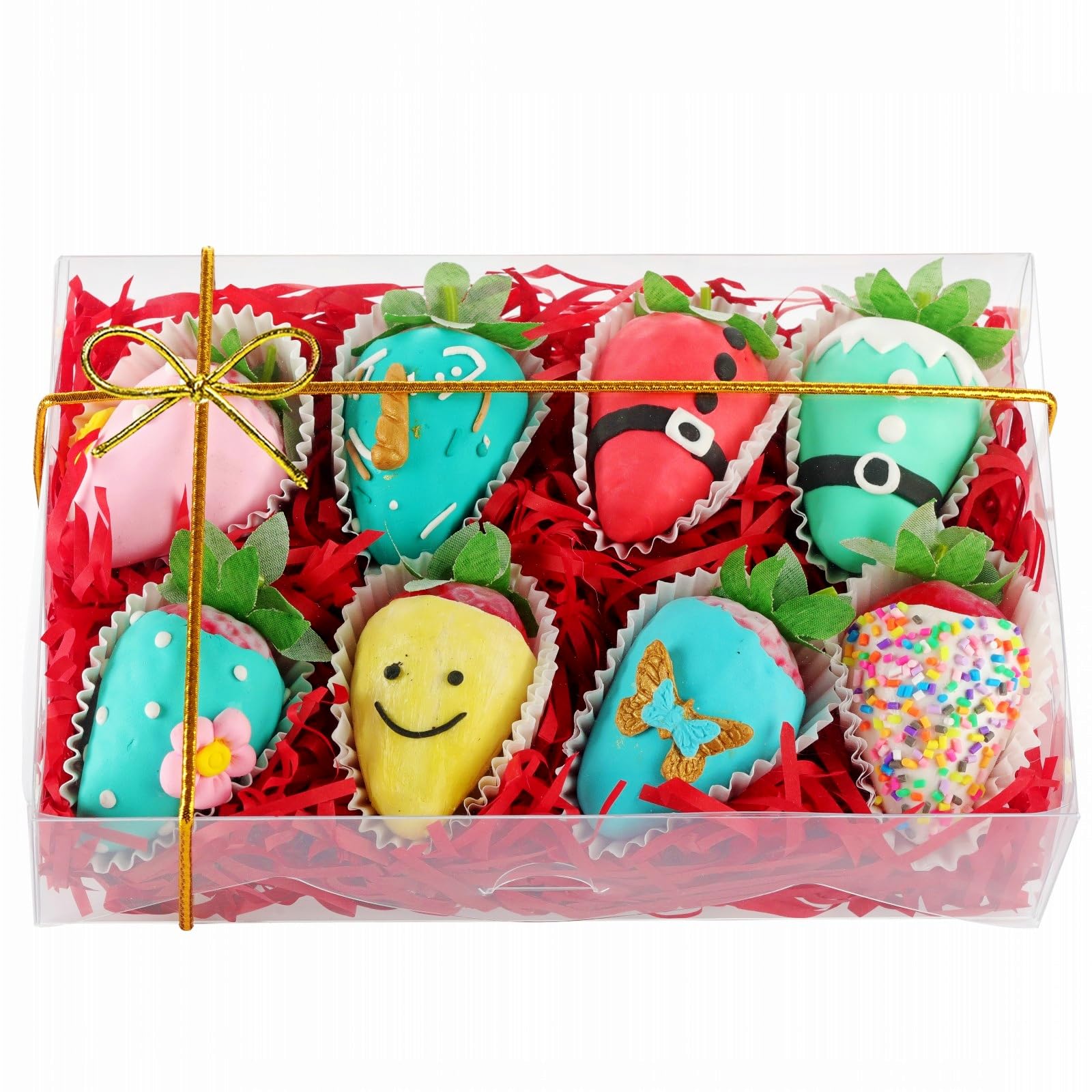 SLShePack 20PCS 8x5x2 Inch Full Clear Chocolate Covered Strawberries Boxes with Window, Bakery, Cookies, Cakesickle, Dessert, Donut Boxes