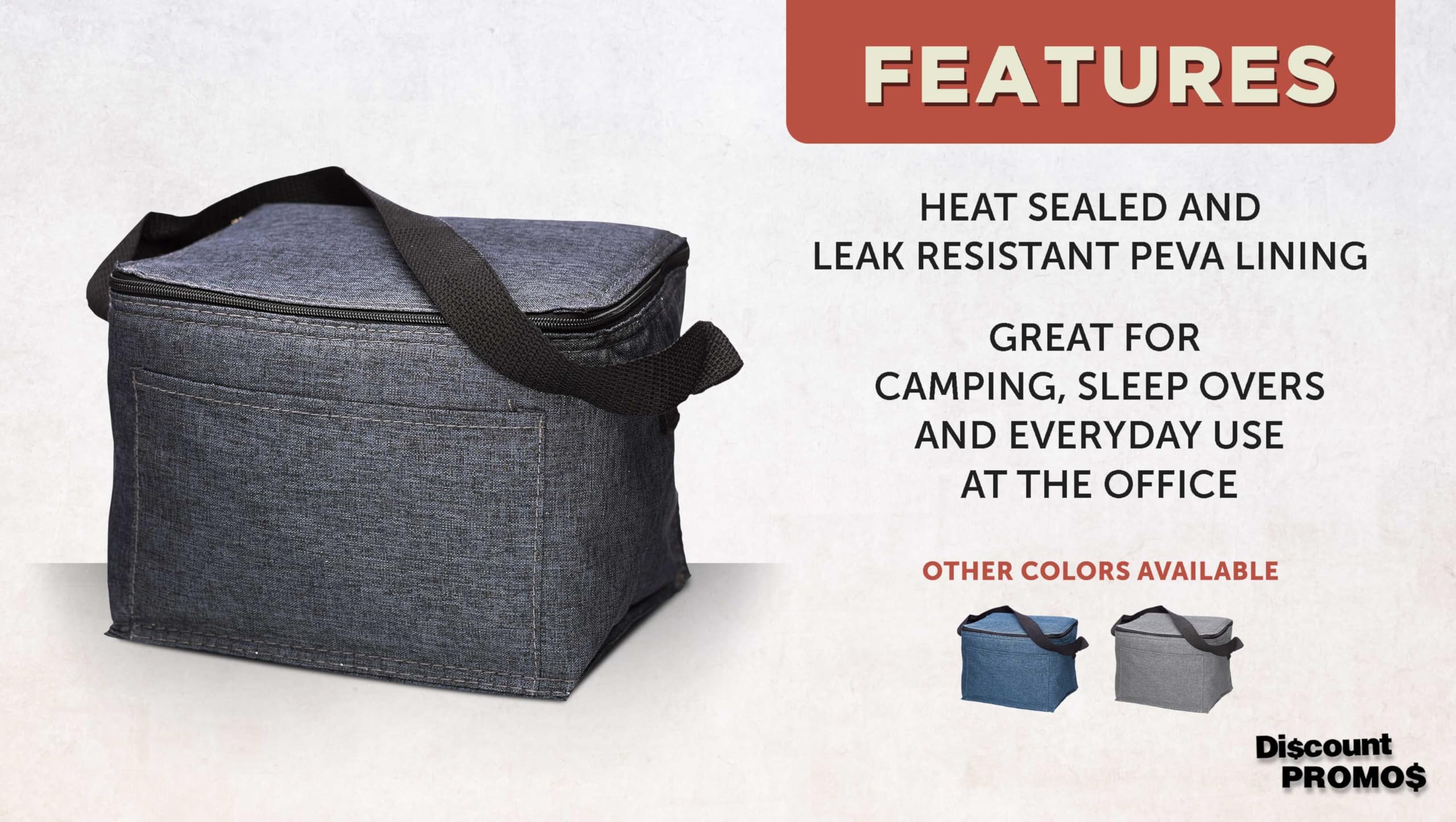 Insulated Cooler Lunch Bag Set of 10, Bulk Pack - Perfect for Work, Travel, Outdoor Events - Black