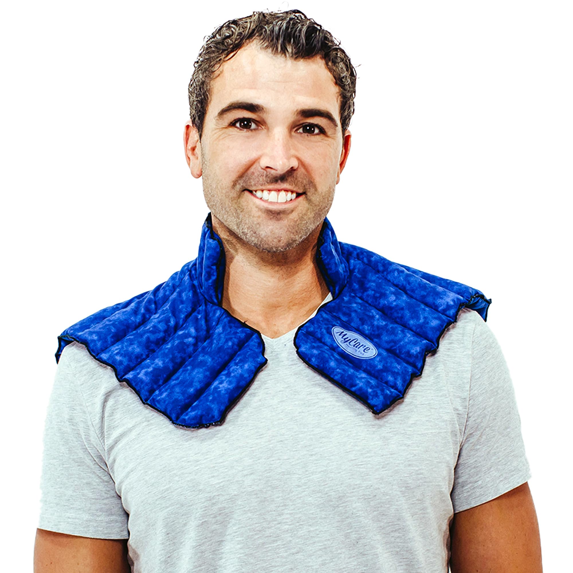 MyCareWeighted Microwavable Neck and Shoulder Wrap – Moist Heat Pack for Stiffness, Arthritis, Bursitis, Pain Relief & Relaxation – Natural Home Remedy