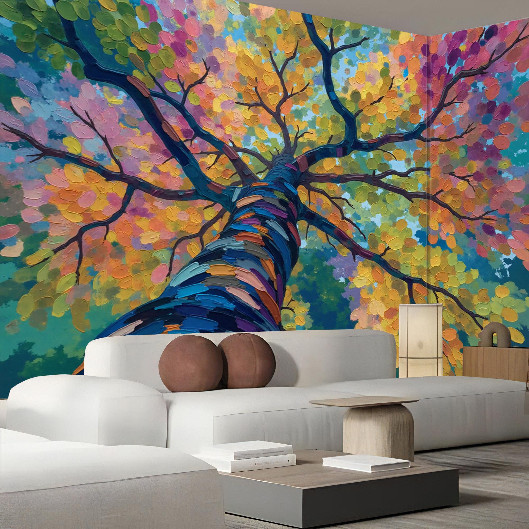 Papier peint peinture à l'huile abstrait au rendu premium pour décoration murale