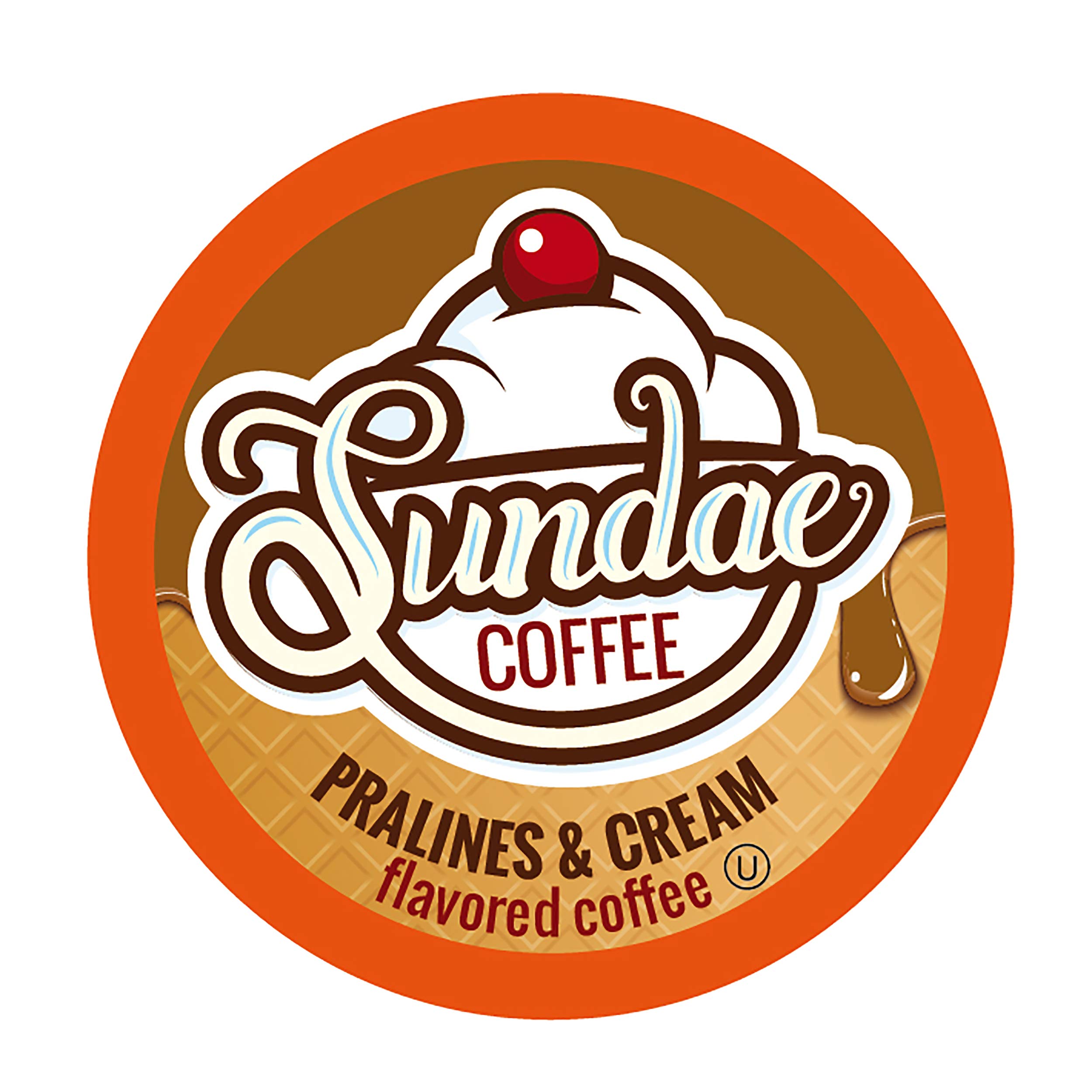 Sundae Kaffeepads mit Eiscreme-Geschmack, kompatibel mit Keurig K-Cup, 48 Stück, Pralinen und Sahne