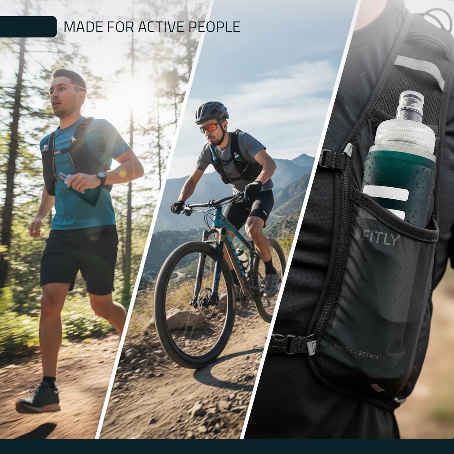 FITLY Soft Flask - Shrink As You Drink Soft Water Bottle for Hydration Pack - Folding Water Bottle Ideal for Running, Hiking, Cycling, Climbing & Rigorous Activity - Image 7