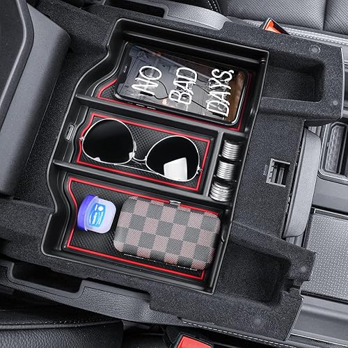 Miniatura 4 de TACOBRO Organizador de consola central compatible con Dodge RAM 2019-2023 2024 1500 2500 3500 accesorios bandeja de inserción para reposabrazos