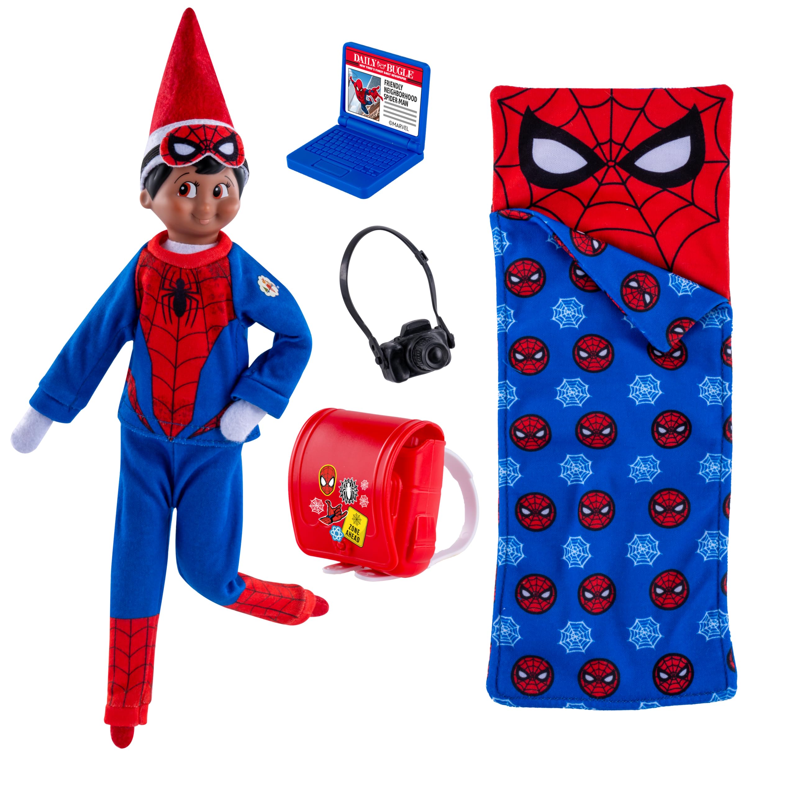 The Elf on the Shelf Marvel Spider-Man Saves the Day Sleep Set | Includes sleeping bag and accessories, for easy Elf scenes, ages 3+, Scout Elf not included