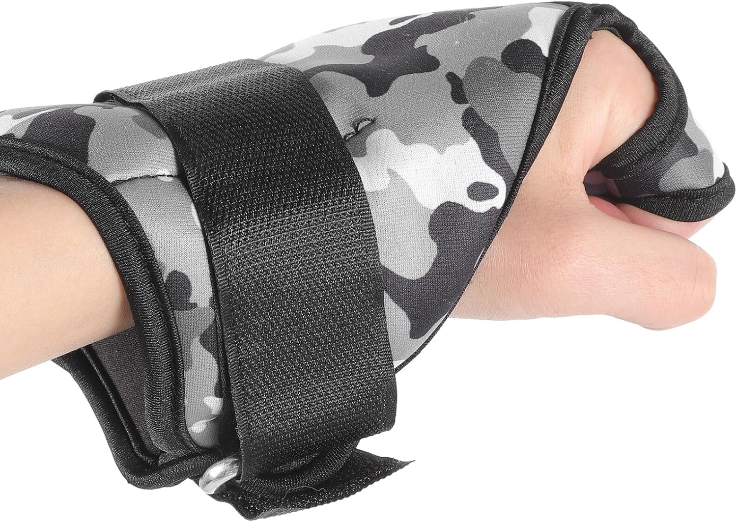 Adjustable Ankle Weights 1 Pair 1kg Wearable Leg Bands with Adhesive Straps Camouflage Gray Fitness Walking Running Training