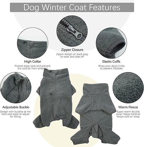 Miniatura 3 de ROZKITCH Abrigo de invierno para perro, pijama de forro polar suave, chaleco para mascotas, resistente al viento, cálido, para clima frío, chaleco