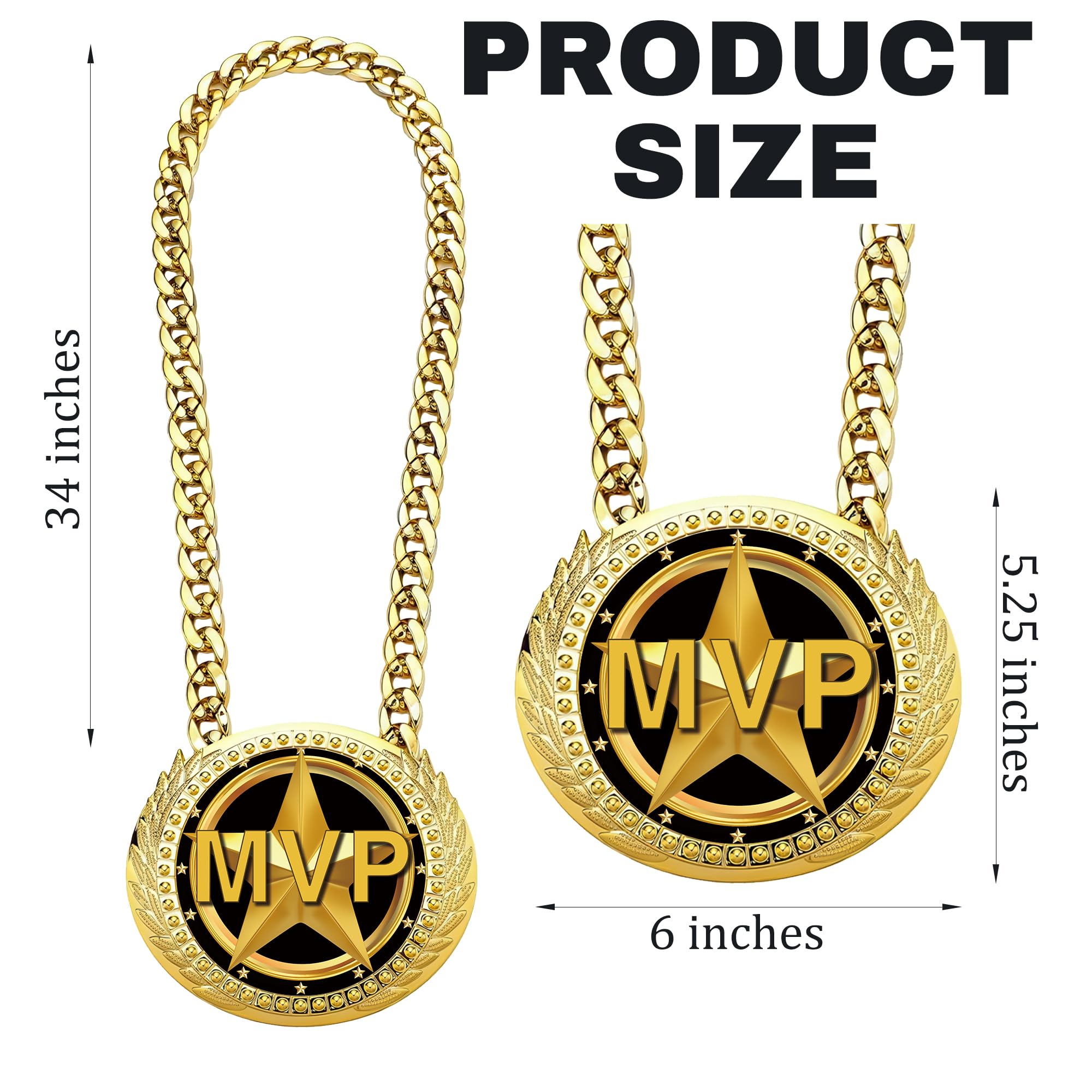 Gold MVP Award Medals Necklace - 6