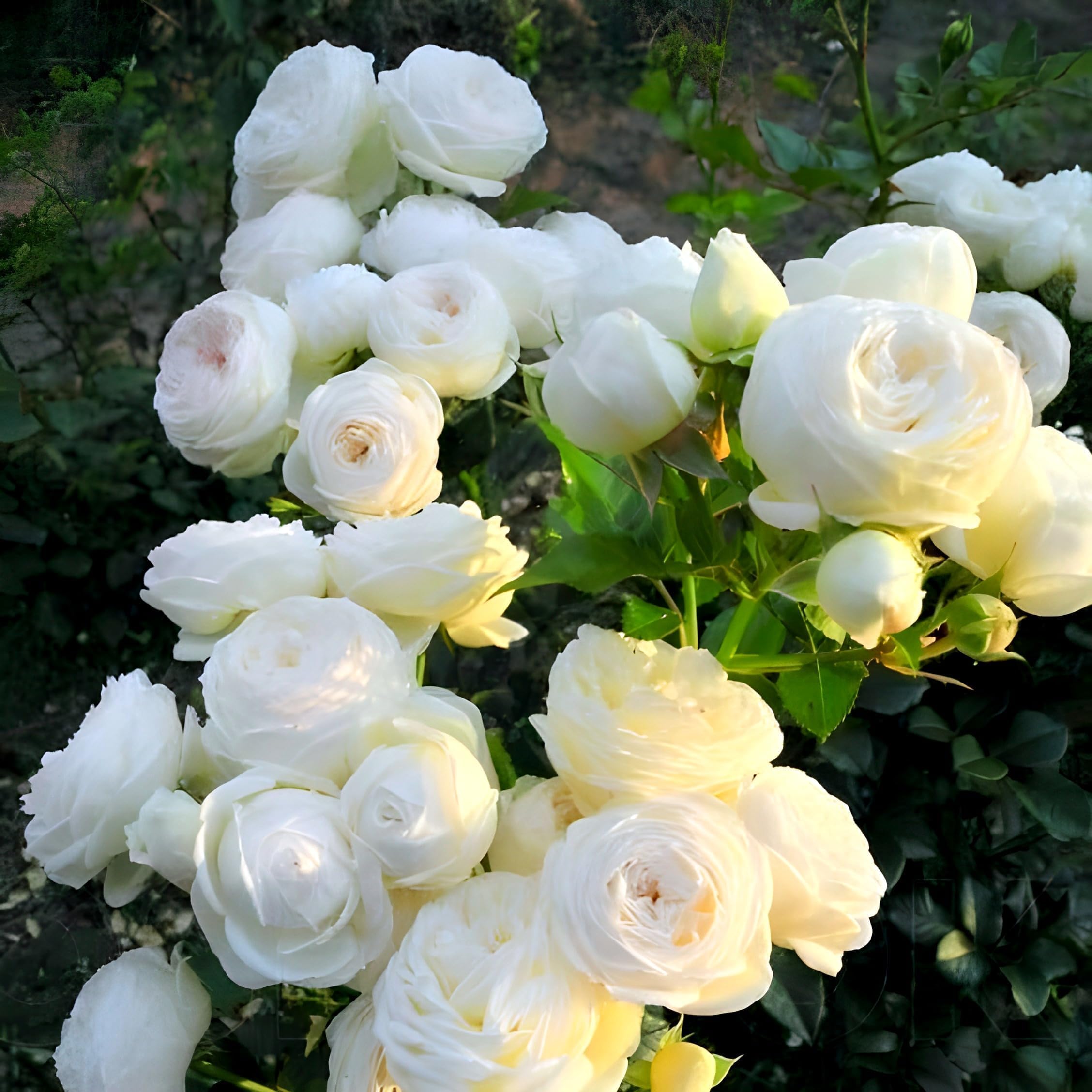 All season"White Rose" GRAFTED Climbing Hybrid Double Petal 1 Healthy Decorative Flowering Live plant for Home Garden tree Plant Height 1-1.5 fet in Nursery Grow Bag