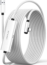 JSAUX Link Cable with 18W Charging 16ft, Compatible with Oculus Meta Quest 3S/ 3/ 2/ Pro and Pico 4, PC VR, Steam VR Accessories, 2-in-1 High Speed 5Gbs USB3.0 to USB C Data Cord for VR Headset