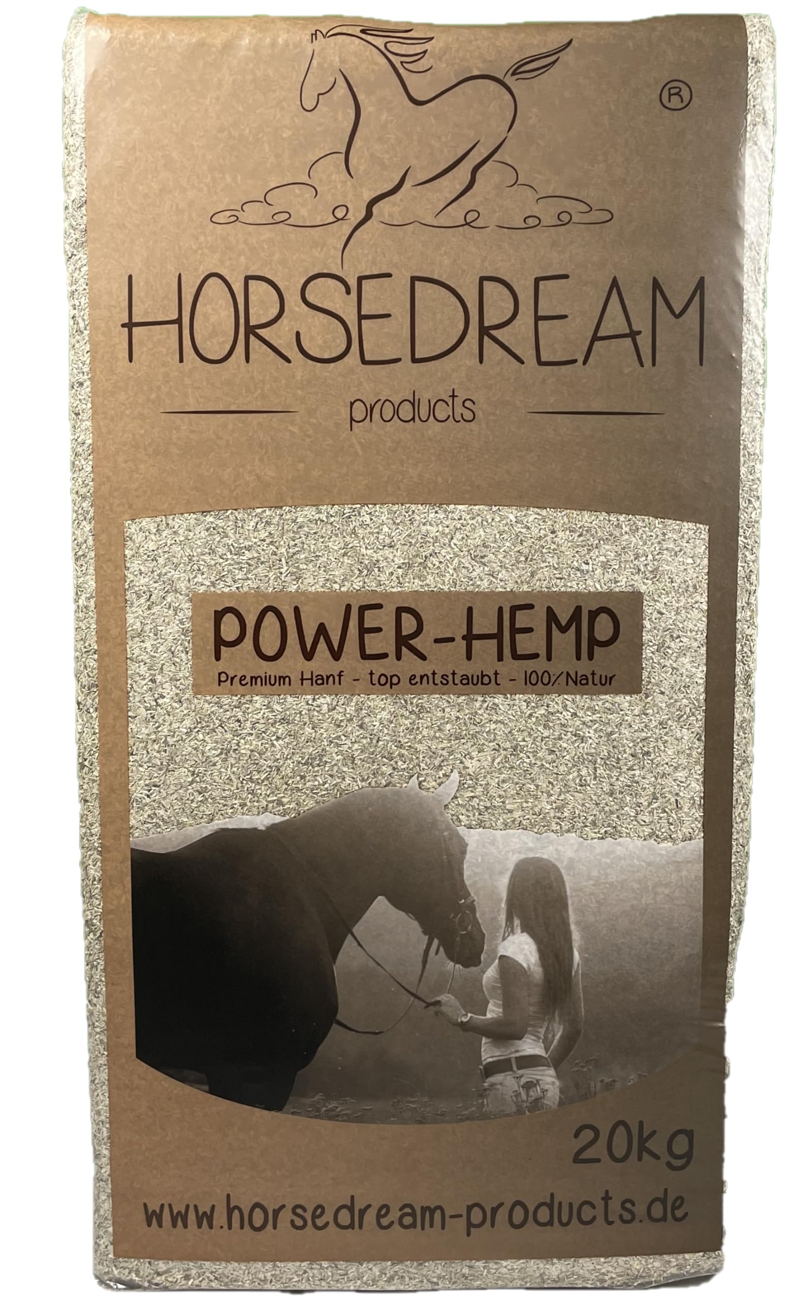 Power-Hemp Classic 360 kg (18 Ballen) Hanfstreu für Pferde & Kleintiere – staubarm, saugstark, geruchsbindend,