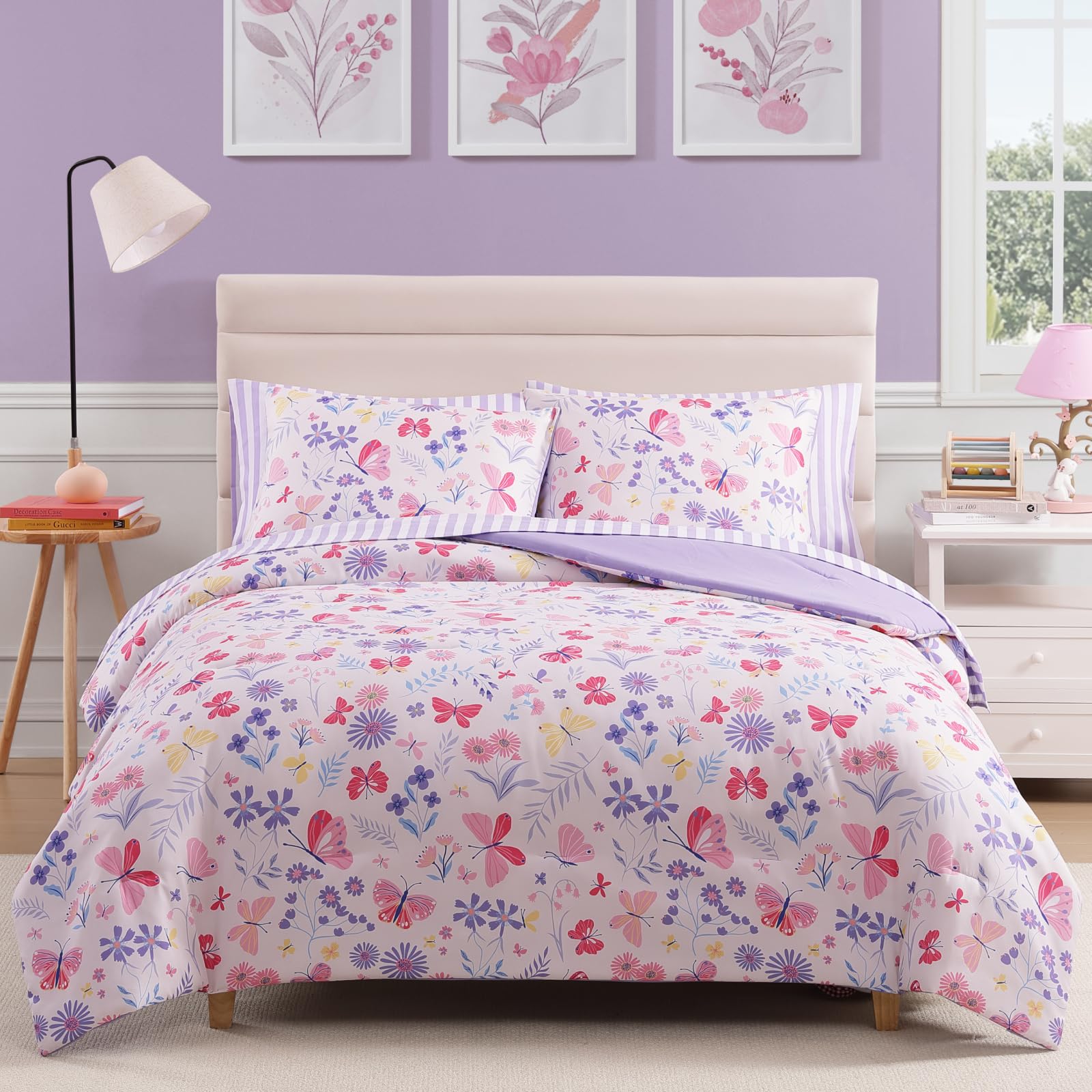 Queen Comforter Set with Sheets for Girls-7 Pieces Soft Queen Bedding Sets