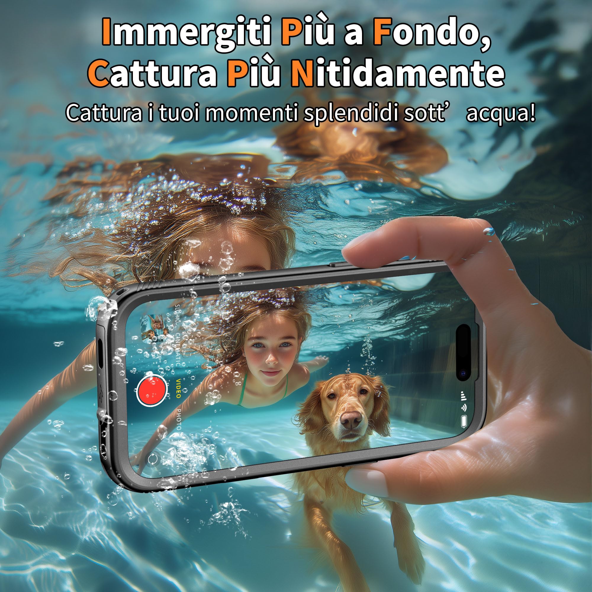 Cozycase TOP Cover Protettiva Per iPhone 17 Pro Impermeabile Antiurto IP68 Subacquea Antipolvere 360 Completa integrale Militare Rigida Rugged Custodia Resistente i Phone 17Pro Anti Urto Waterproof