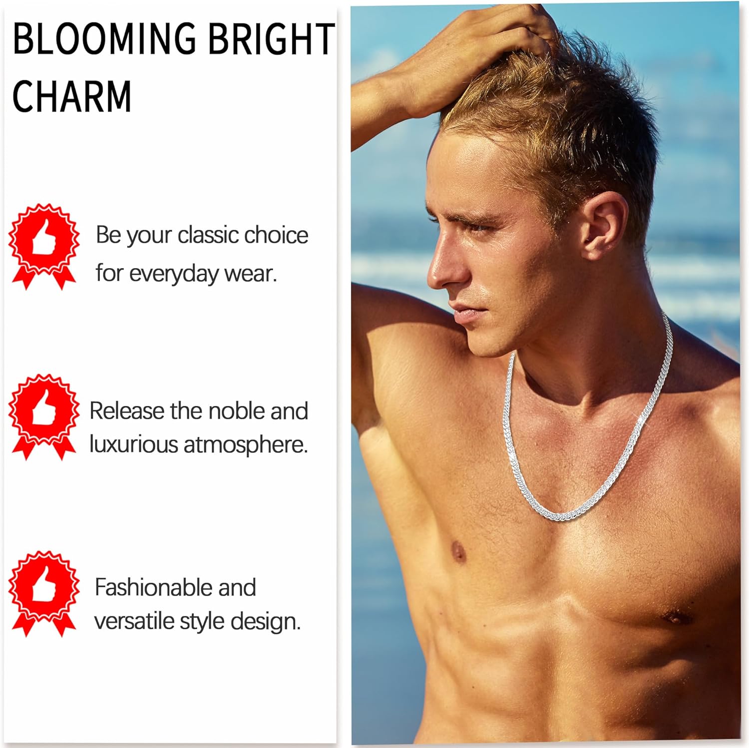 18k Gold Plated S925 Sterling Silver Chain Necklace for Men Women, 3.5mm, 4mm, 5mm Diamond Cut Cuban Link Chain, Sturdy & Shiny & Not Easy to Fade & Comfortable 16 18 20 22 24 26 Inch - Image 4