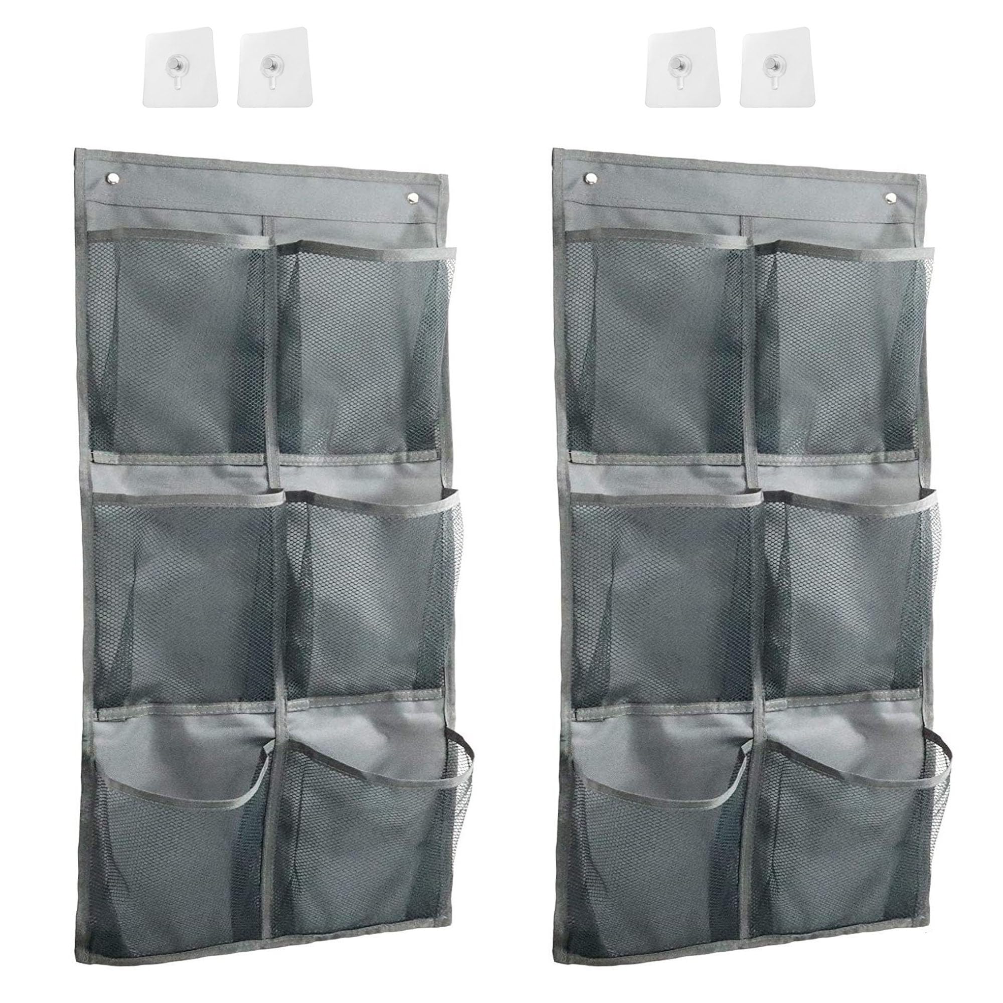 LONGHAO Organisateur De Chaussures Sur Porte 2+2 Pcs - Rangement Suspendu Multifonctionnel Avec 6 Grands Compartiments, Noir