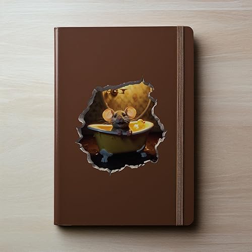 Miniatura 3 de Pegatina de pared 3D con agujero de ratón en la bañera y el ratón