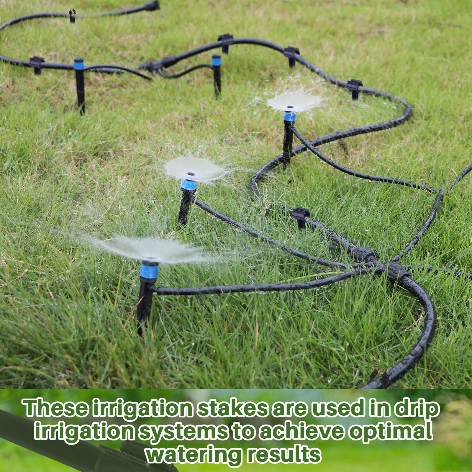 50 estacas de soporte de goteo de riego de 1/2 pulgada, manguera de tubo universal para jardinería, patio, césped, riego