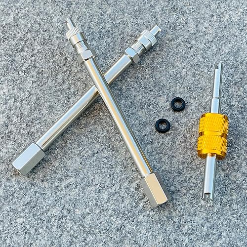 Miniatura 3 de Extensores de vástago de válvula de doble rueda de 3 pulgadas, juego de 2 piezas, resistentes, de metal recto, 3.150 in, extensiones de vástago de