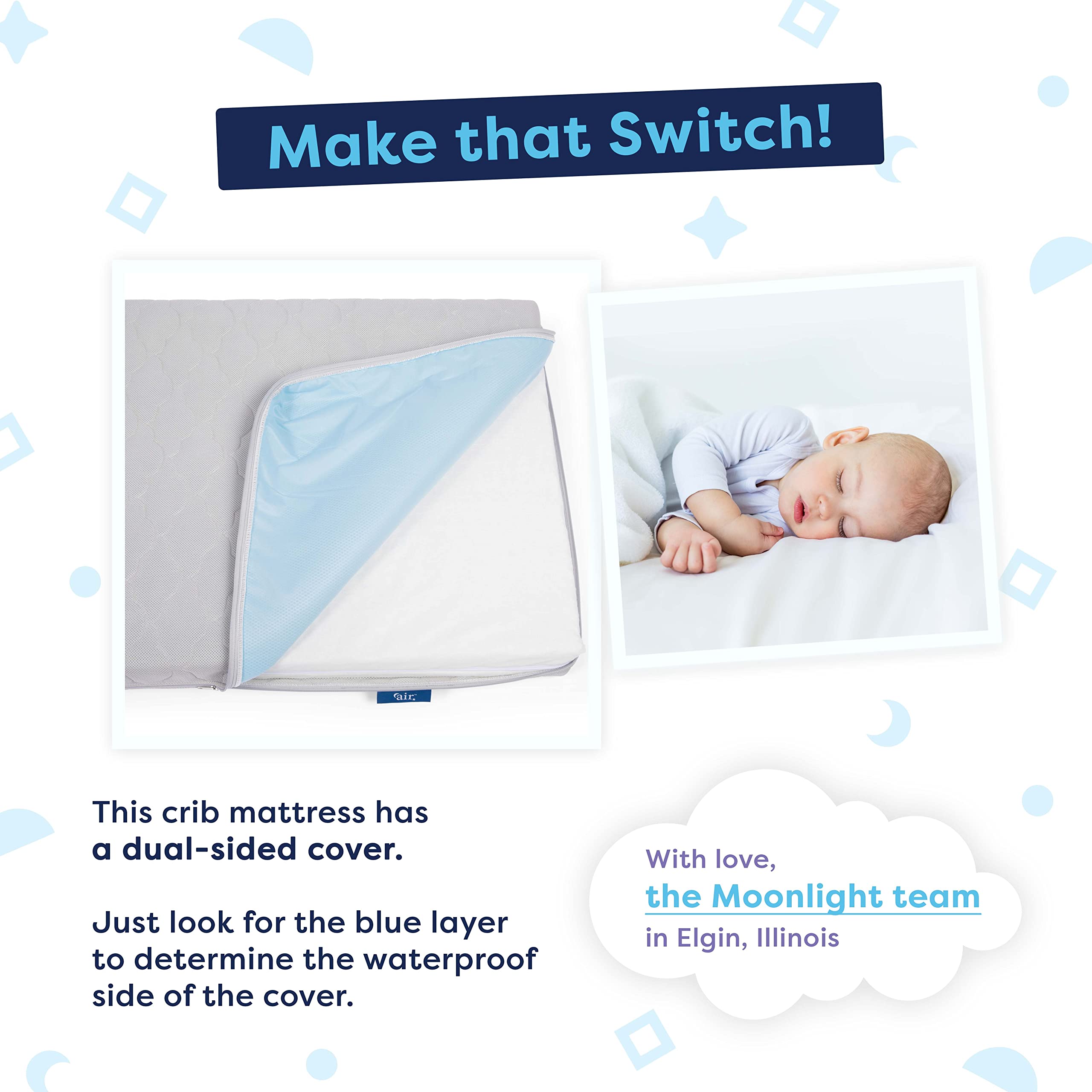 Moonlight Slumber Air Crib Mattress Breathable Crib Mattress for Baby
