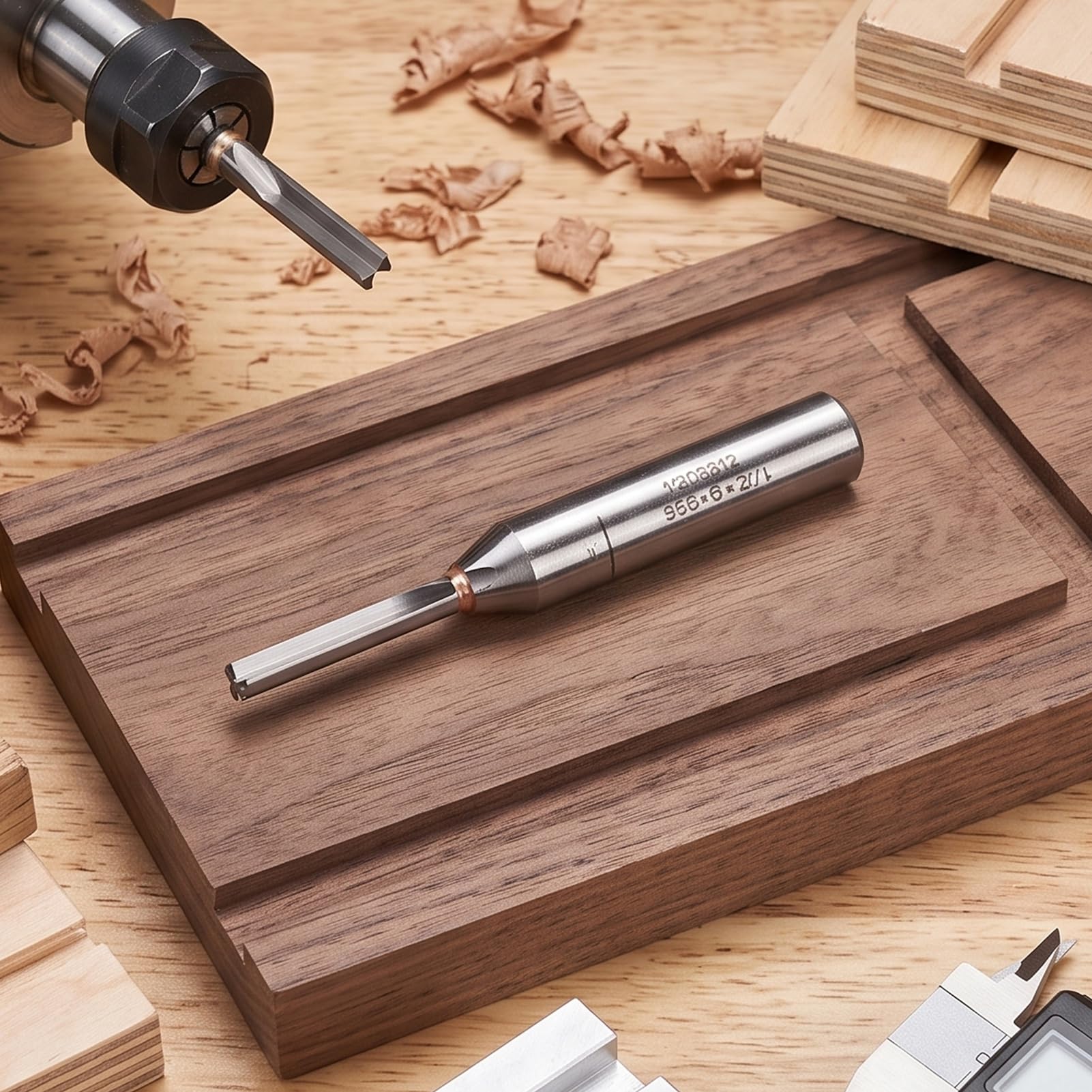 HEEPDD Frez Prosty 6 Mm X 35 Mm, średnica Chwytu 1/2 Cala | Stal węglika wolframu Ti, automatyczne centrum obróbcze CNC, profilowanie rowków, bez wibracji, produkcja z dużą prędkością
