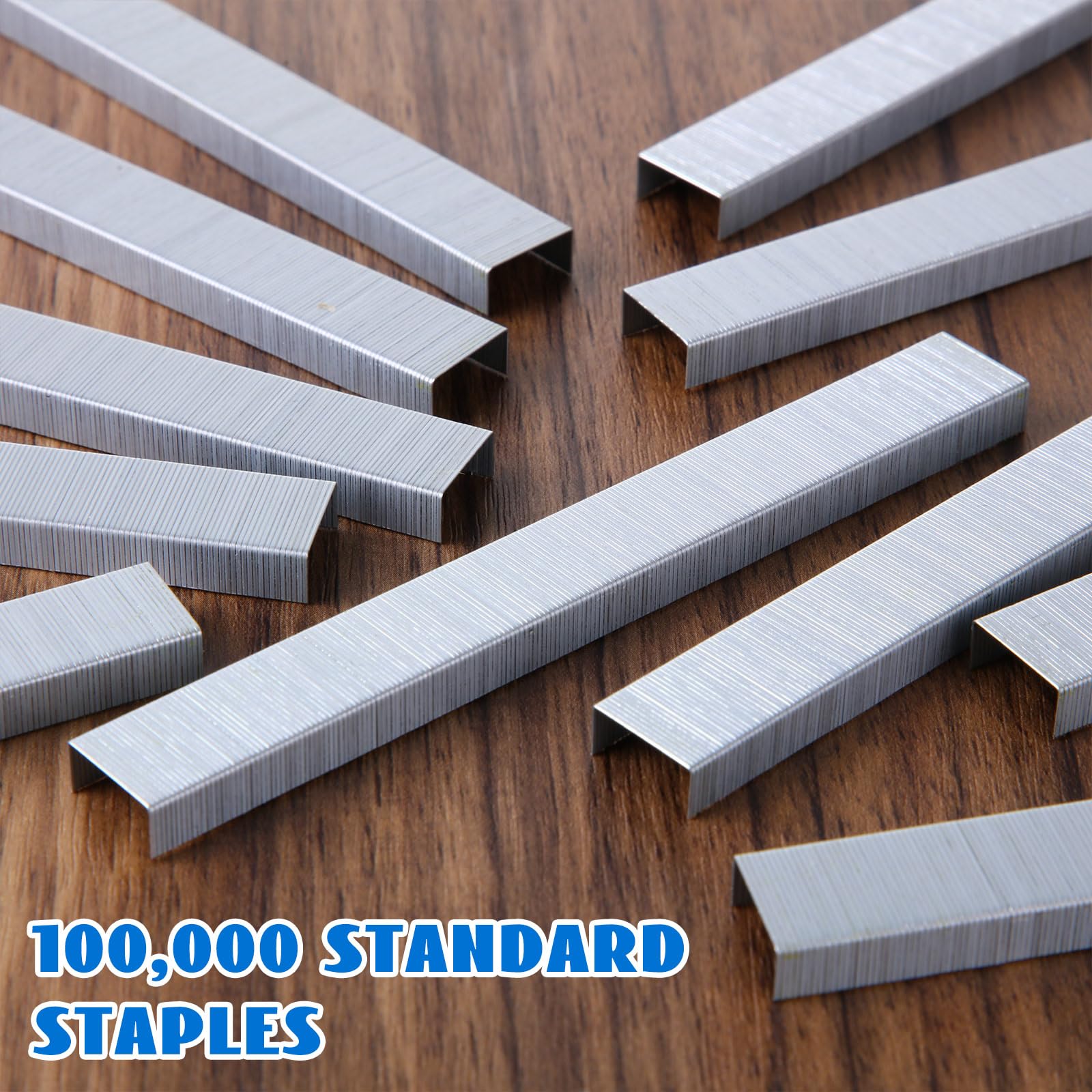 Dunzoom 100000 Standardklammern, 1/4 Zoll Büro-Standard-Heftklammern, 26/6, 5000 pro Box, 20 Stück, Büroklammern, staufreie Heftklammern, Lehrerbüro und Heimbüro, Standardklammern