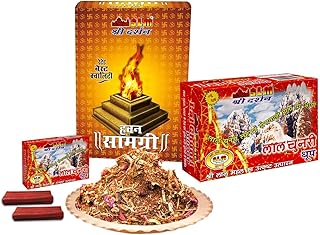 SLM HAVAN SAMAGRI 1 Kg with LAL CHUNRI DHOOP (Big) Combo Pack