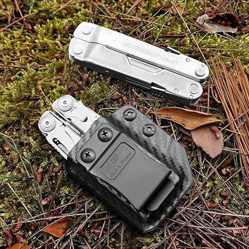 Miniatura 6 de Kydex - Funda multiherramienta para cuero de alta tensión, se adapta a LEATHERMAN Surge multiherramienta, multiherramienta no incluida (negro),