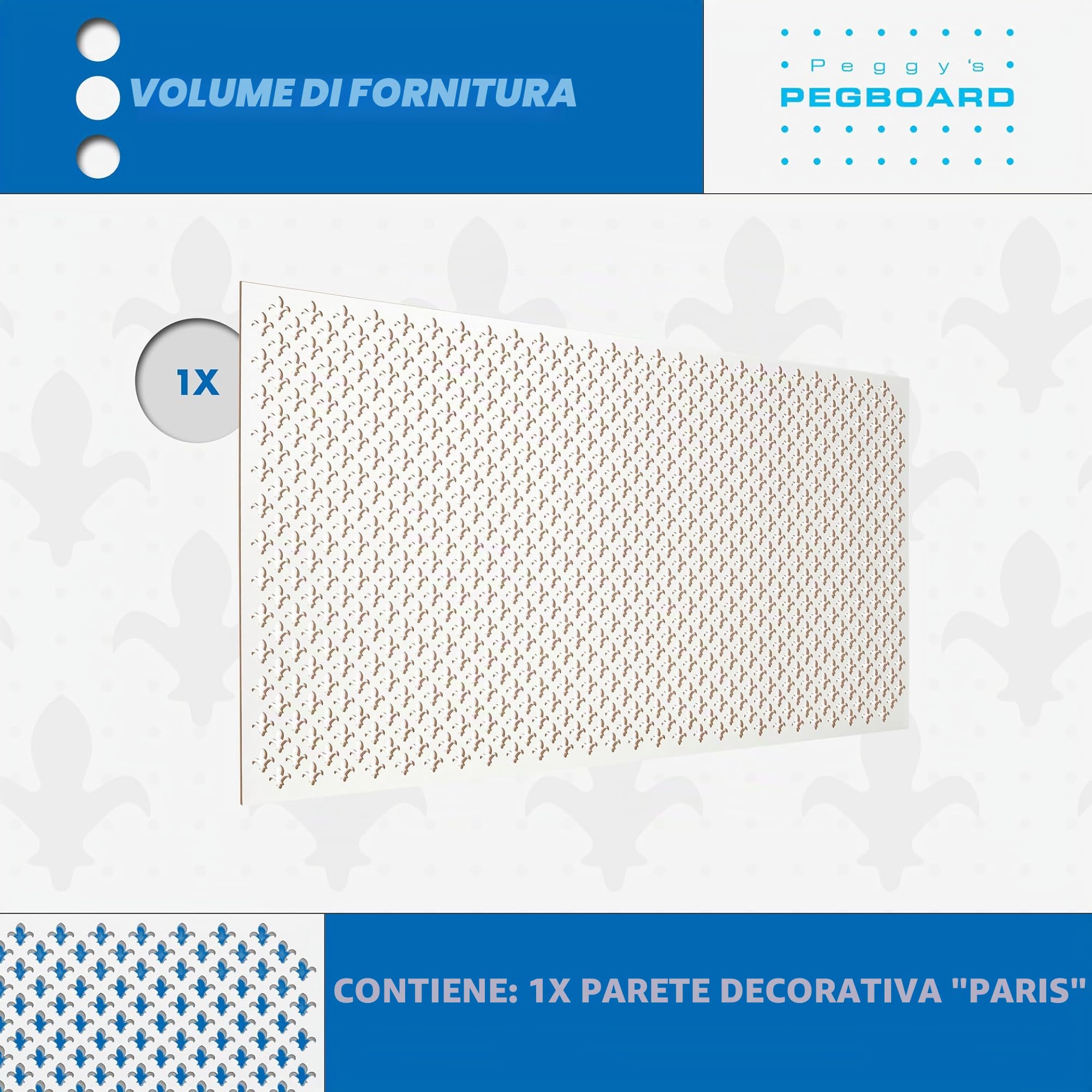 'Pannello in legno Paris 122 x 61 cm per radiatori travestimento