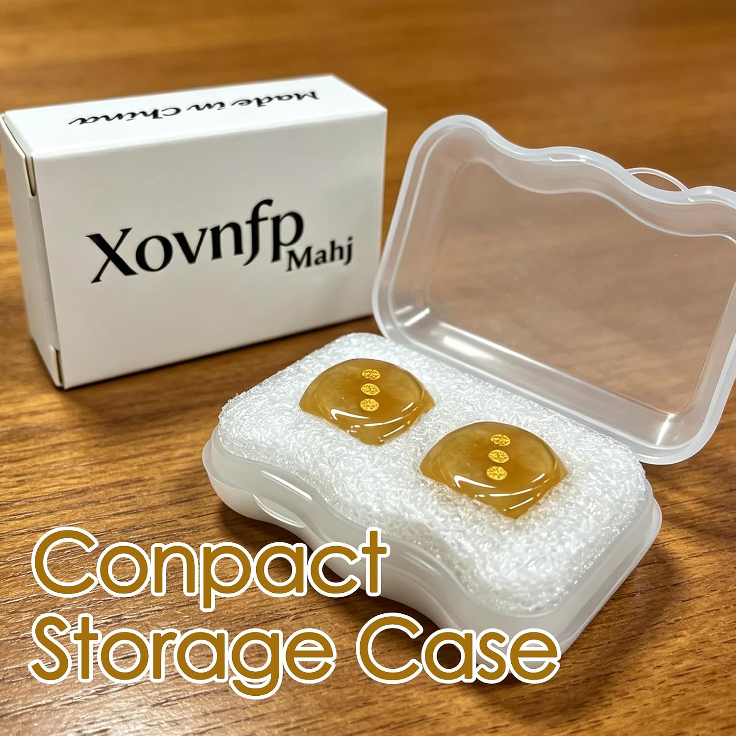 Natural Mahjong Dice Set of 2 with Storage Case image 4
