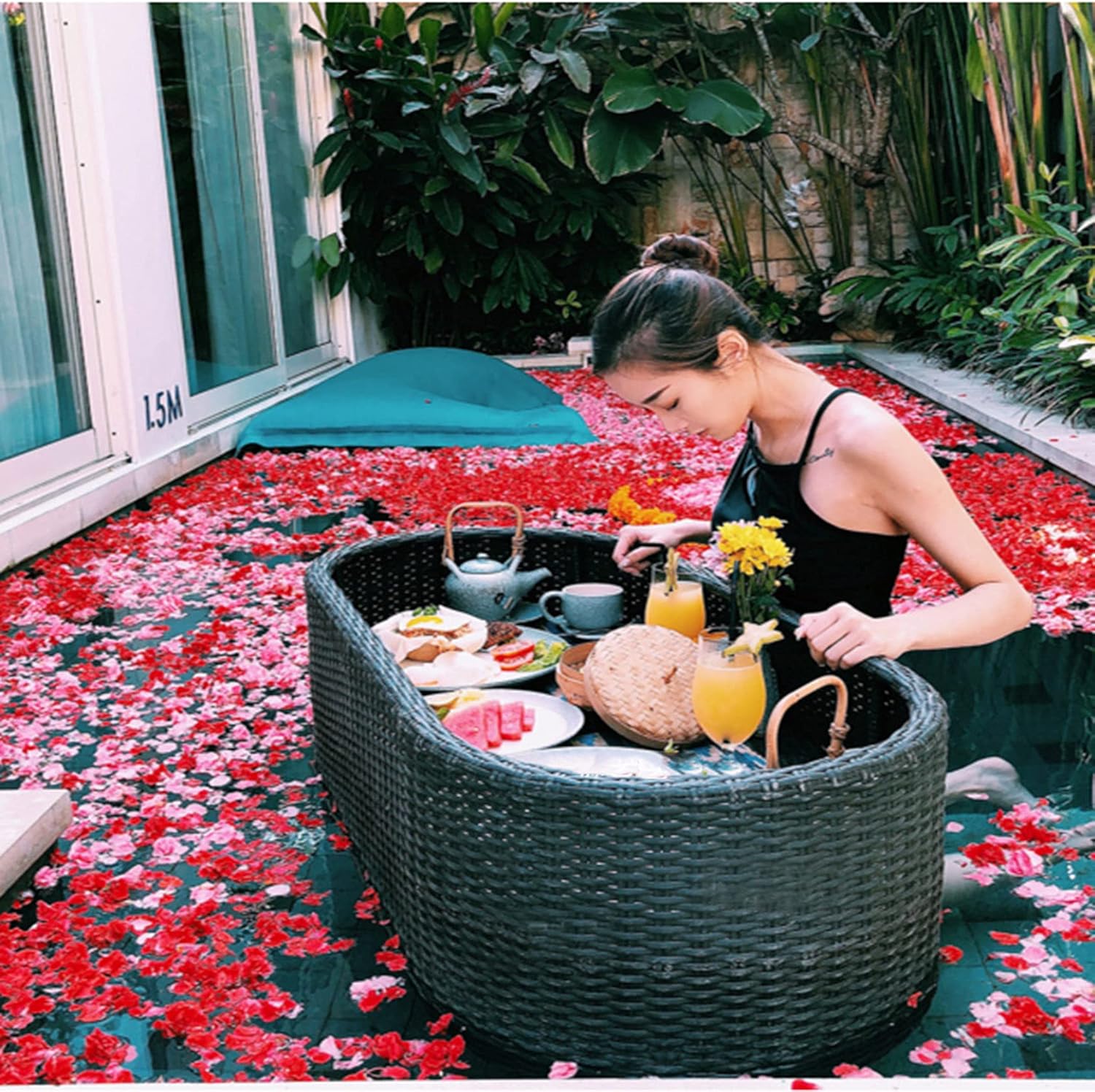 Floating Serving Trays Table Bar - Floating Table for Pool Portable Bar Table for Party for Spas Bath and Parties Floating Tray for Pool Serving Brunch