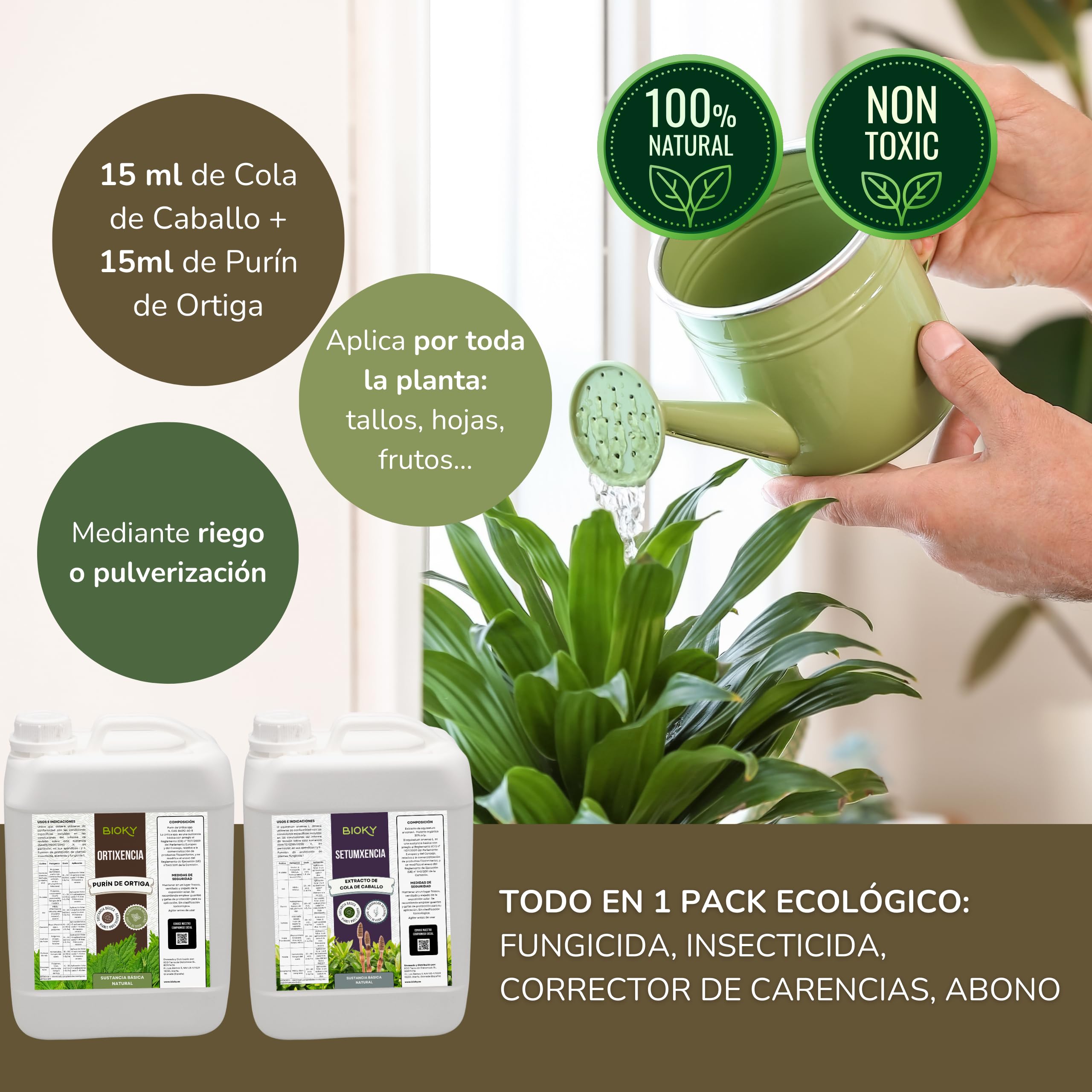Purin d'Ortie 5L + Extrait de Prêle 5L pour Plantes, Concentrés