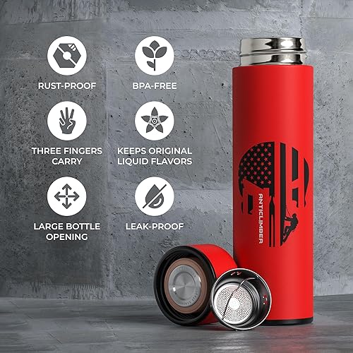 Miniatura 4 de Termo para café y té con infusor de té, termo de 15 onzas, botella de agua, termo para bebidas calientes y frías, termo para bebidas calientes