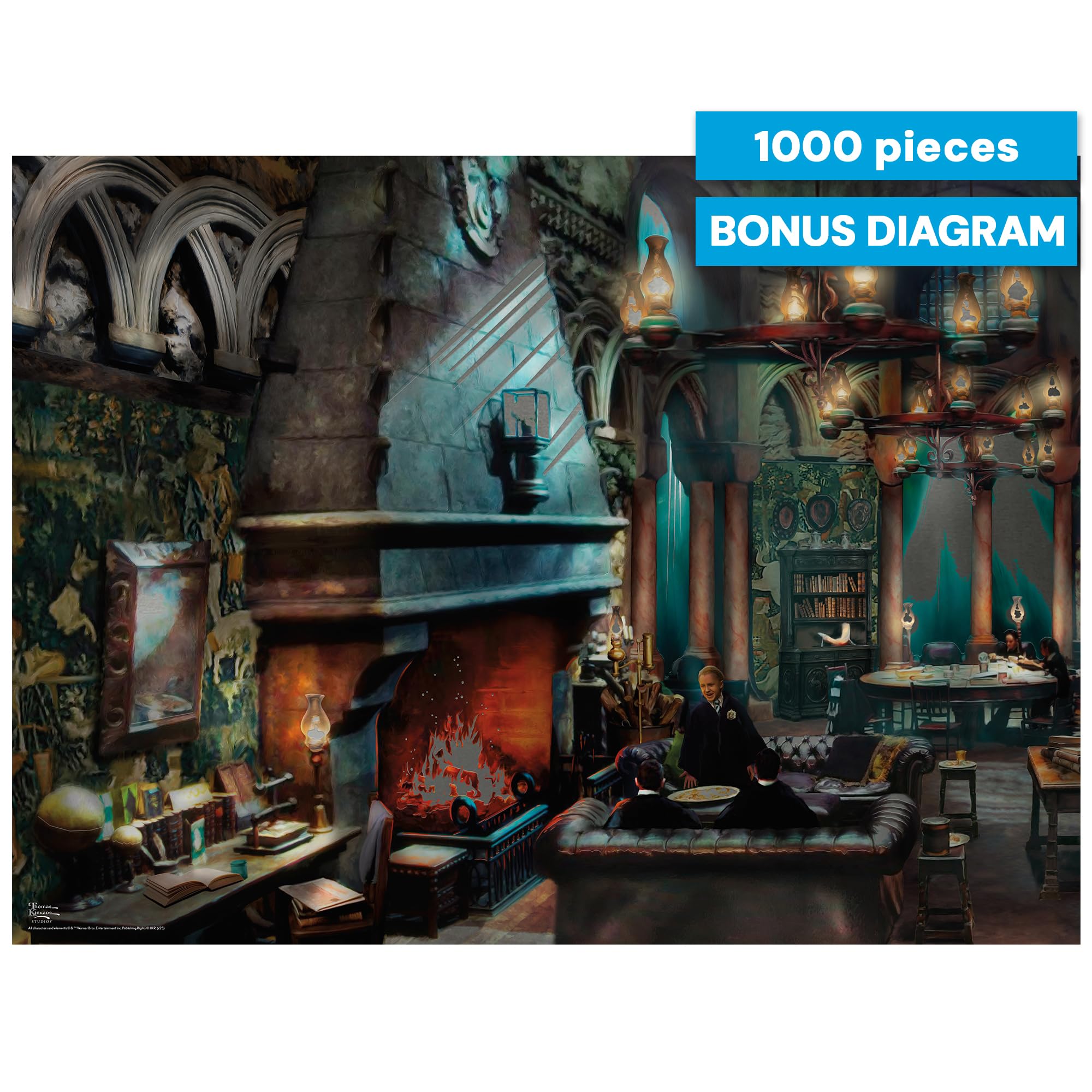 Buffalo Games Thomas Kinkade Harry Potter™ Slytherin Common Room 1000-elementowa układanka dla dorosłych, srebrne akcenty foliowe