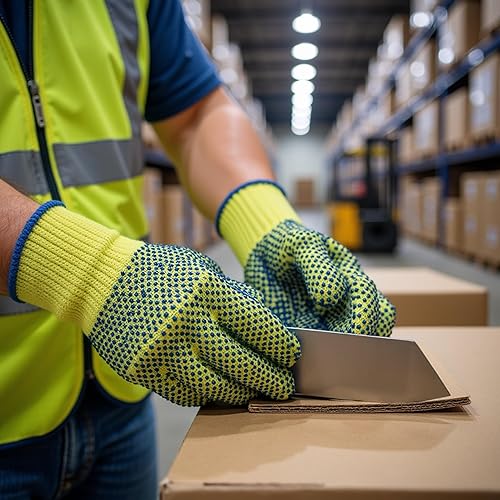 Miniatura 9 de G & F Products Guantes de trabajo resistentes a cortes de Kevlar amarillo, 1670L, guantes de protección para asegurar las manos de rasguños, cortes