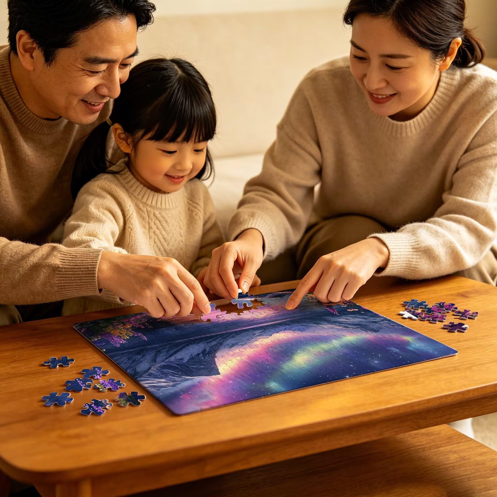 Puzzle 2000 Piezas | Lago Aurora Puzzle 2000 Piezas Adultos | Encajan Perfectamente | sin Polvo | Rompecabezas Madera para Toda la Familia | Rompecabezas XL para Expertos | Regalo Mujer W3H-899