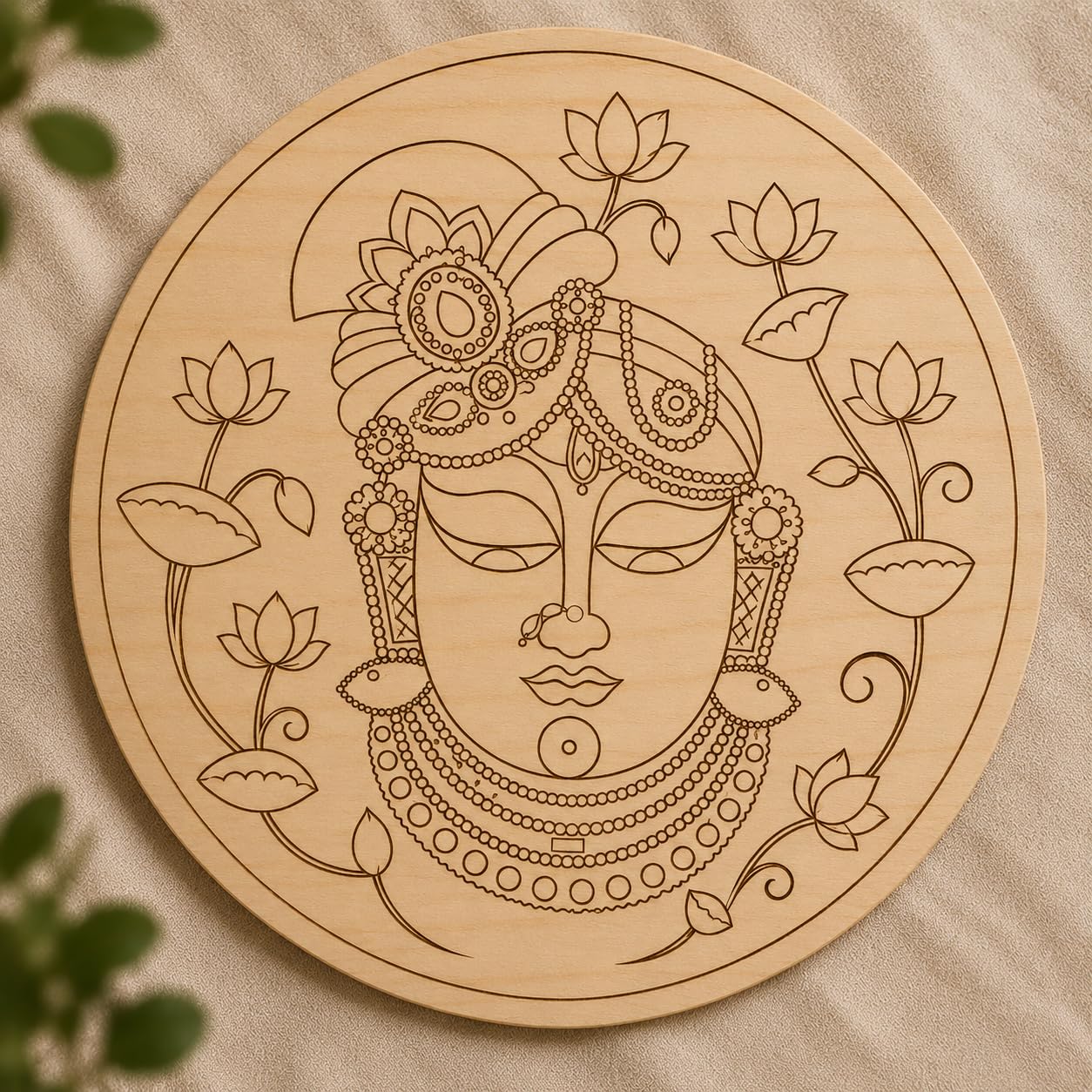 DIY Shreenathji Wooden Coloring Wall Art | 12x12 Inch Laser Marking on 3mm Pine MDF for Home Decor & Creative Painting-image-26