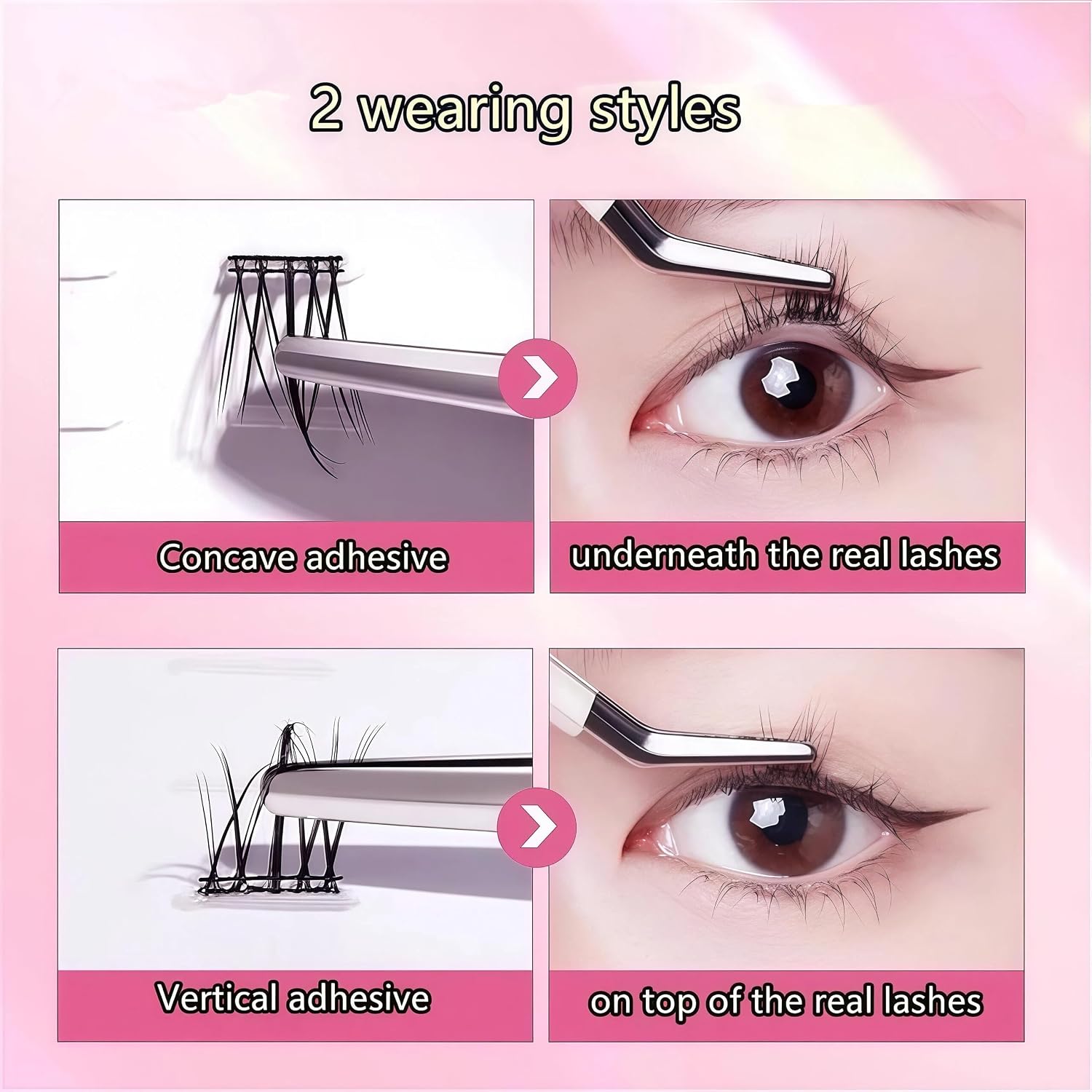 segmented Self Adhesive Eyelashes Tape（200）, Strong-Hold False Lashes Adhesive Strips Reusable Lash Glue Strip Lash Lasting Lash Buddy (Transparent)