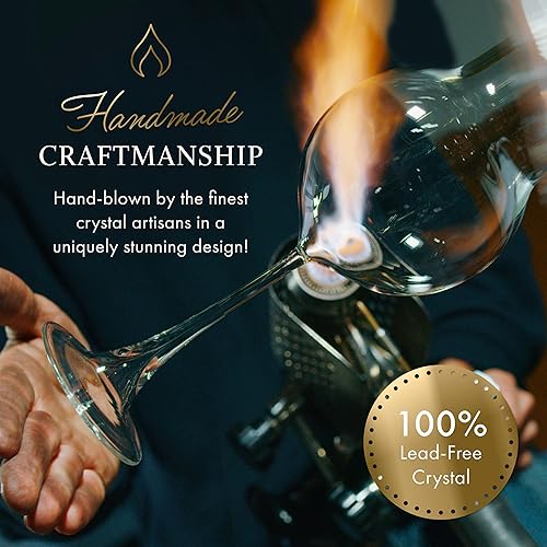 Miniatura 4 de Juego de 4 copas de vino cuadradas de 14 onzas, juego de copas de vino de cristal en embalaje de regalo, copa de vino tinto grande en tallo largo