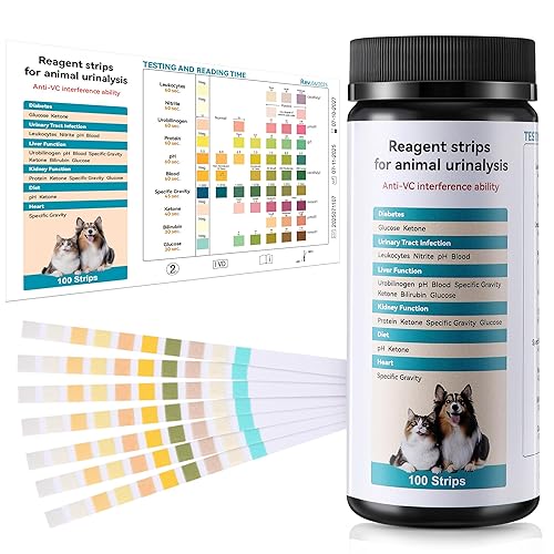 100 x Pet Urine Testing Strips, 10 in 1 UTI