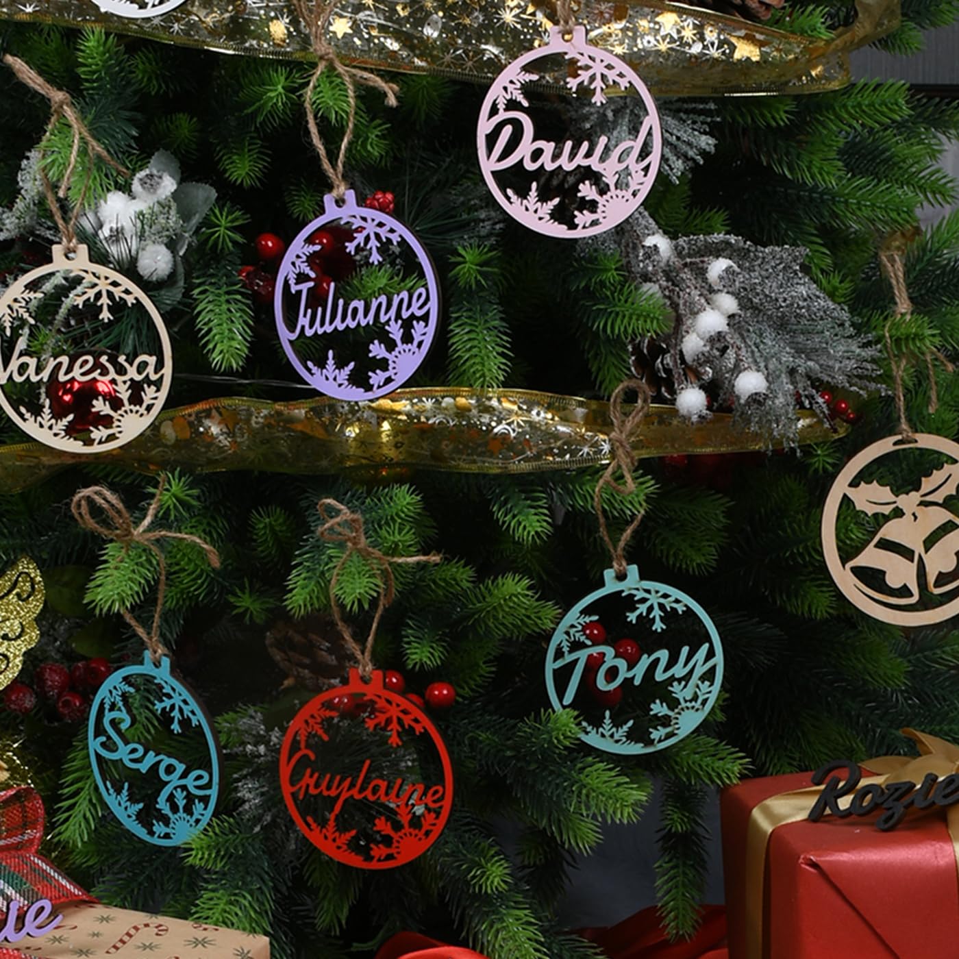 Decorazioni natalizie in legno | Ornamenti personalizzati per l'albero