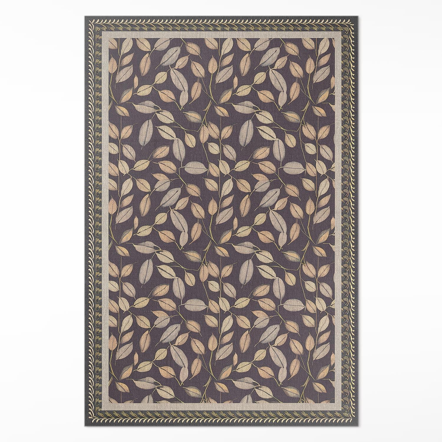 Tapis en vinyle 100x150 cm rectangulaire Floorart Design motif feuilles d'automne