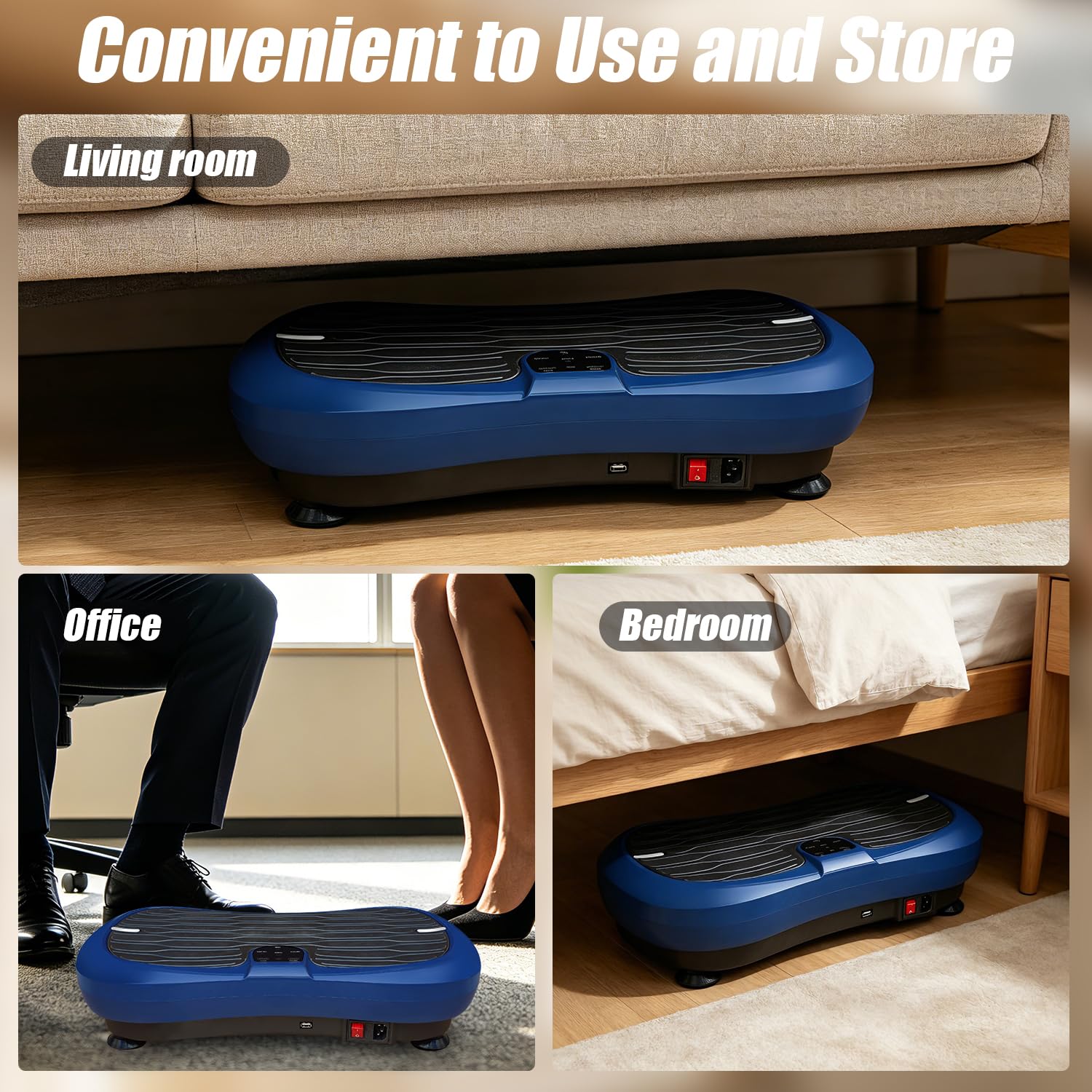 Vibrationsplatte - Rüttelplatte Sport für Zuhause - 99 Intensitätsstufen - 5 Trainingsprogramme - Vibrationsboard für Ganzkörpertraining, Muskelaufbau, Bluetooth Lautsprecher, 120KG Tragkraft