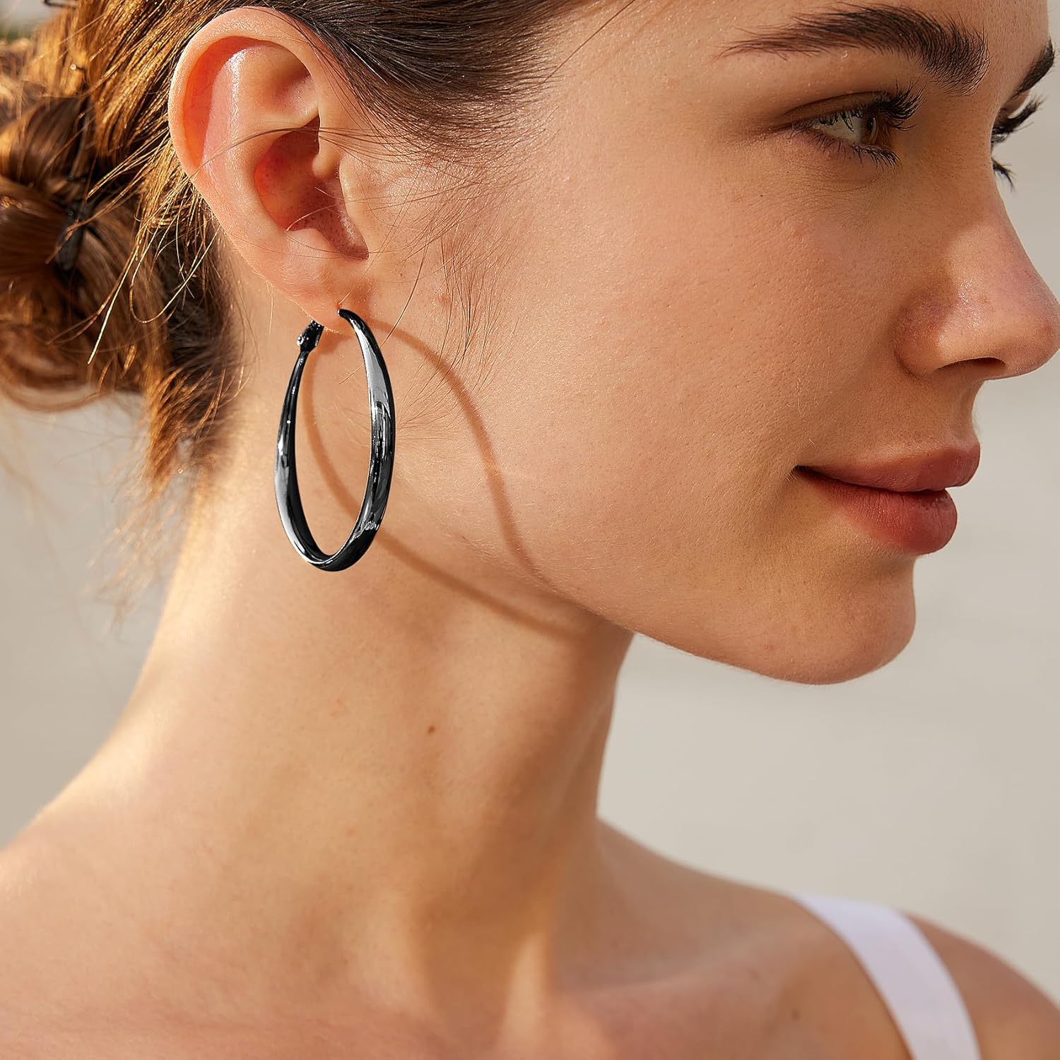 PABBEU S925 SterlingSilver Hoop Earrings Hypoallergenic Silver Hoop Earrings for Women Lightweight Large Sterling Silver Hoops Earring 30/50/70mm - Image 3