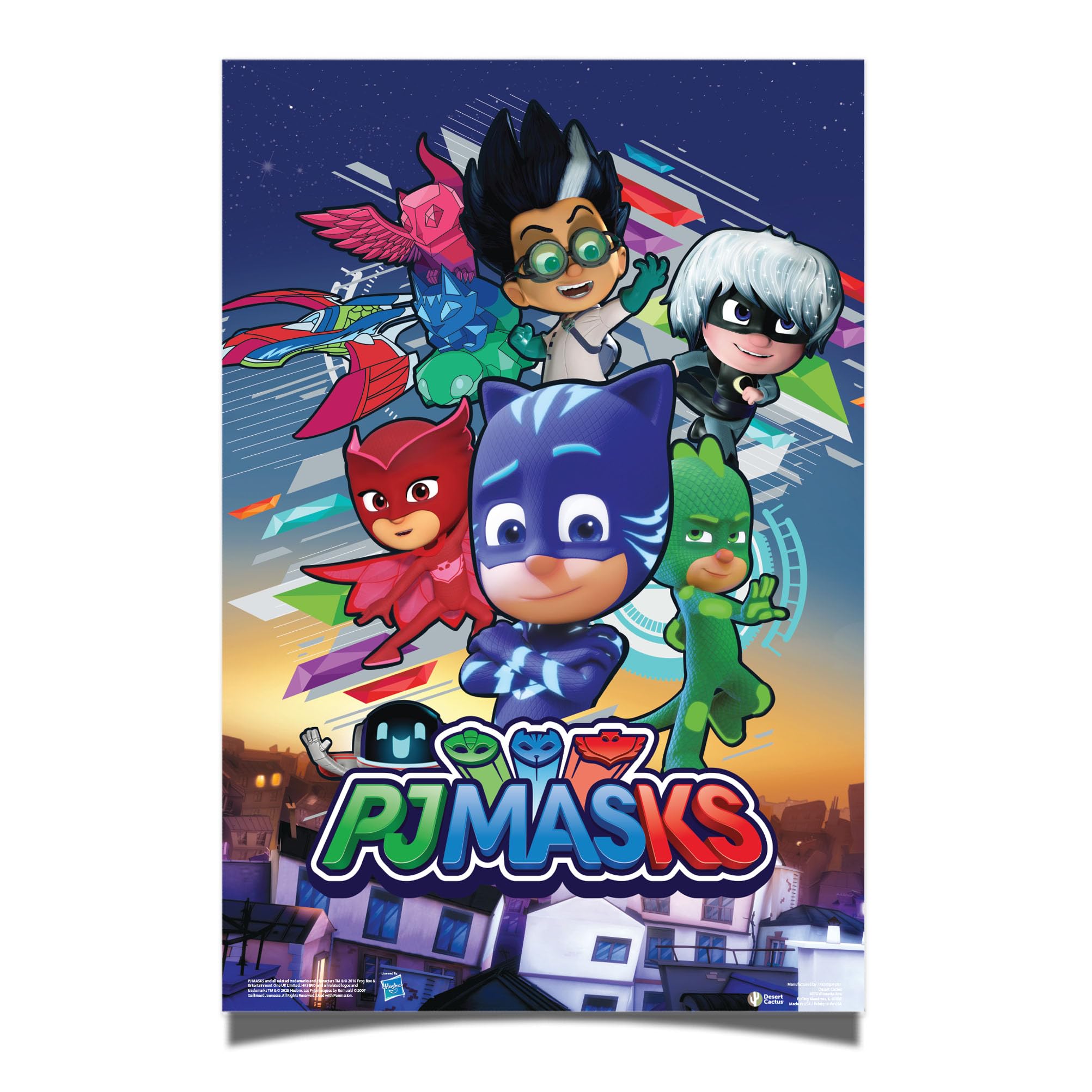 Desert Cactus PJ Masks Poster 11 x 17 Inch Room Office Décor Decoration Official Fan Gear (11x17 inch, Design 1)