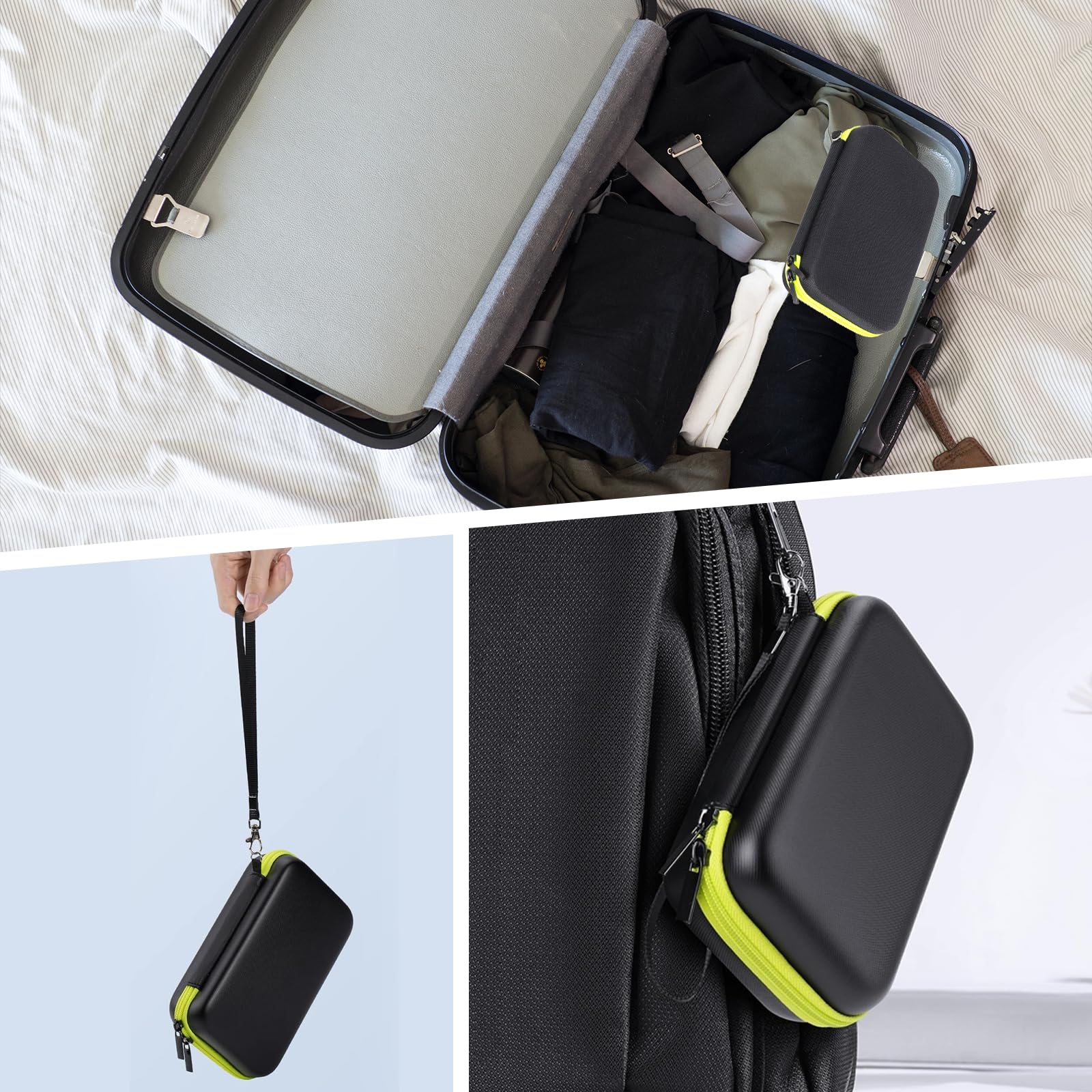 Custodia protettiva per rasoio elettrico, Accessori Philips OneBlade, Scatola portaoggetti per rasoio, Verde + Nero, Adatto per Uomo per fidanzati, mariti, padri e amici maschi
