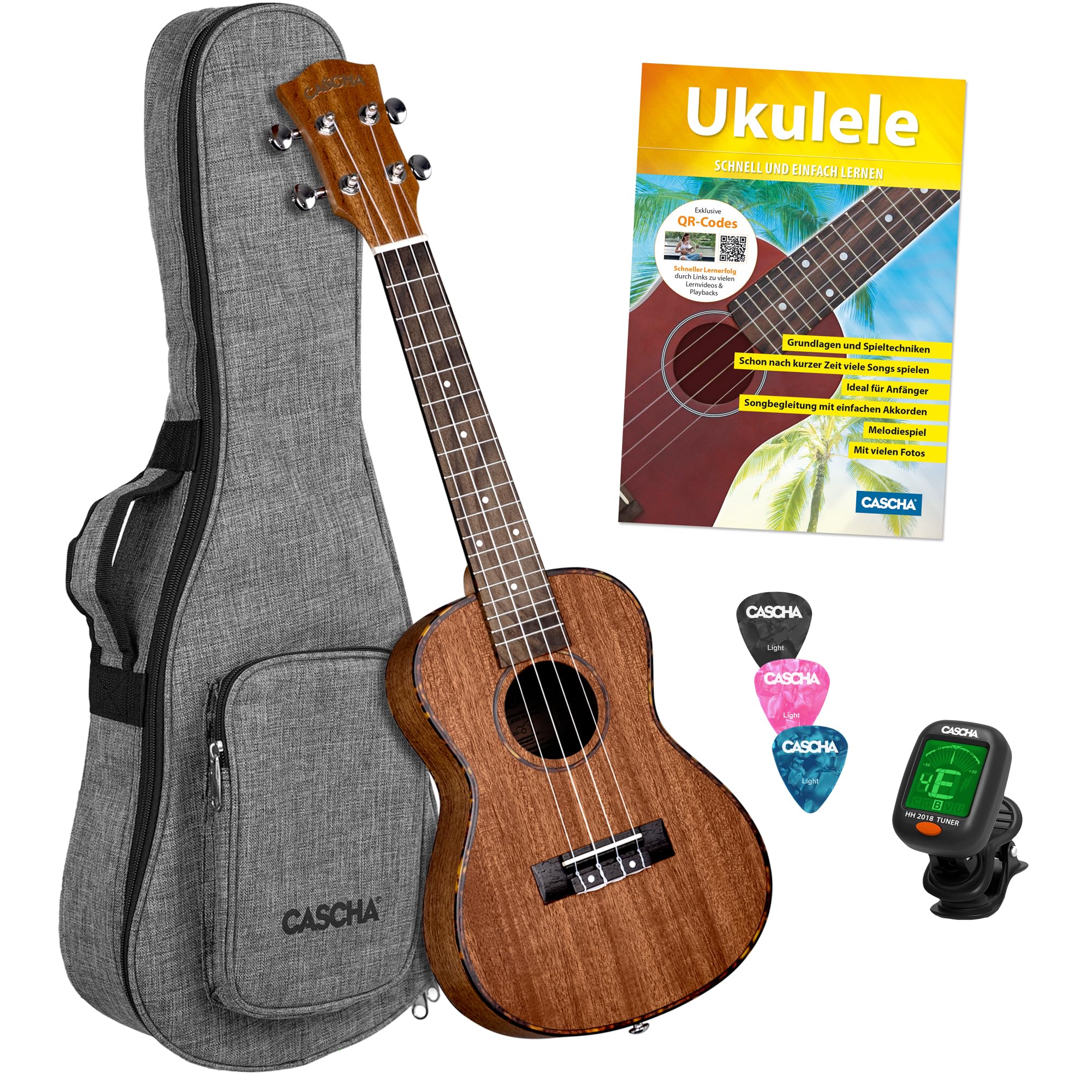 Cascha Premium Mahogany Soprano Ukulele Ukulele bundle Konzert