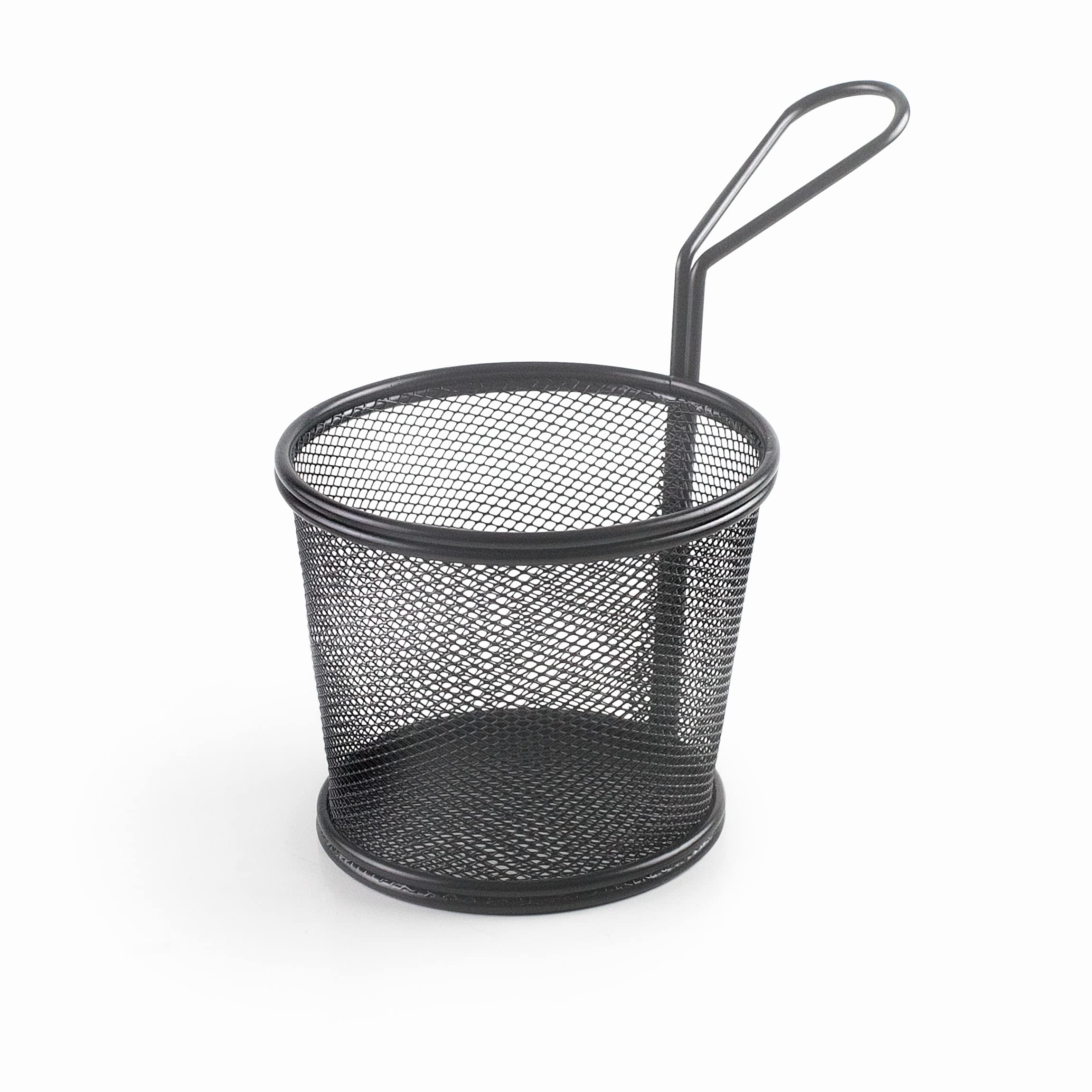 LACOR - 61153 - Black Snack Serving Basket, Cone Basket, French Potato Basket, Stainless Steel Basket, Not Suitable for Frying, 12 x 10 cm, Matte Black Finish