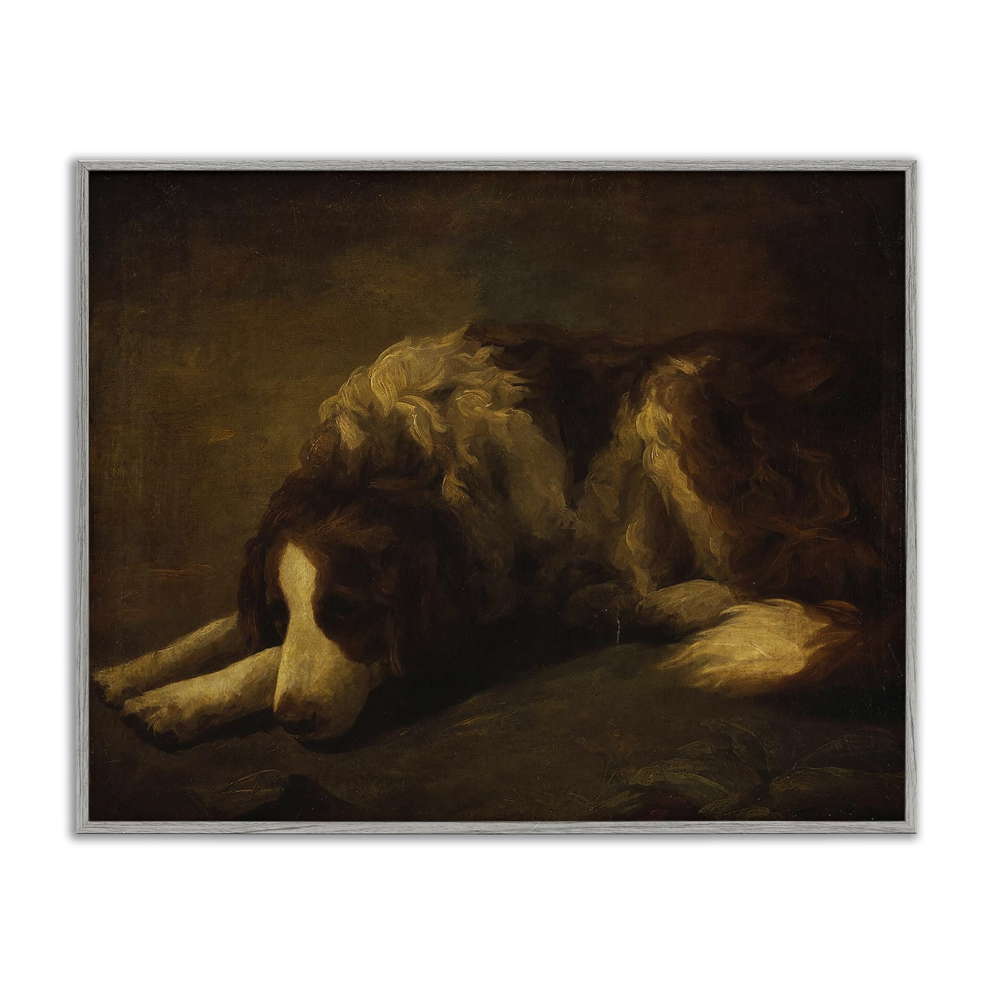Stupell Industries 'Dim Lighted Classic Dog', Framed Giclee Art, Gray, 14 x 11 Inches, Easy to Hang and Sturdy, Made in USA, by Lil' Rue