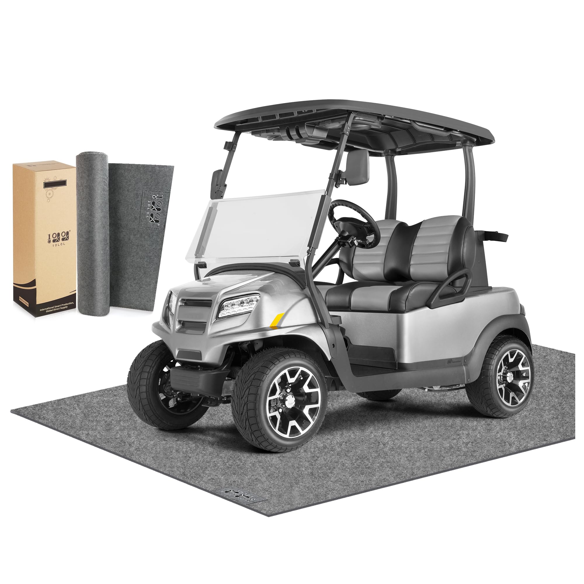 10L0L Tapis de sol de garage de qualité supérieure pour voiturette de golf, imperméable, antidérapant, absorbant l'huile et tapis de mécanicien avec envers en caoutchouc imperméable pour Yamaha, club,